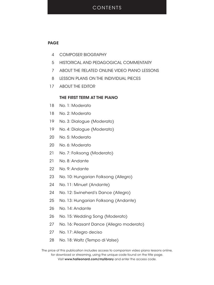 Bartók: The First Term at the Piano