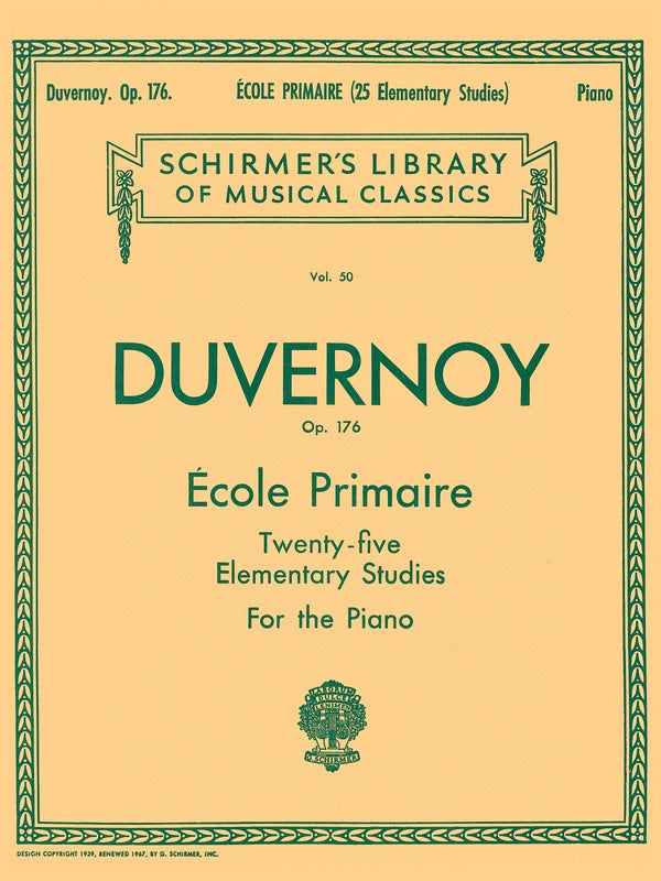 Duvernoy: Ecole Primaire (25 Elementary Studies) Op. 176