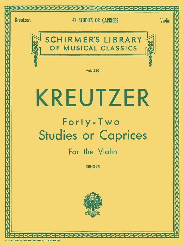 Kreutzer: 42 Studies or Caprices for Violin
