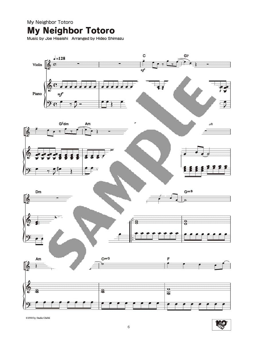 Studio Ghibli Songs for Easy Violin & Piano