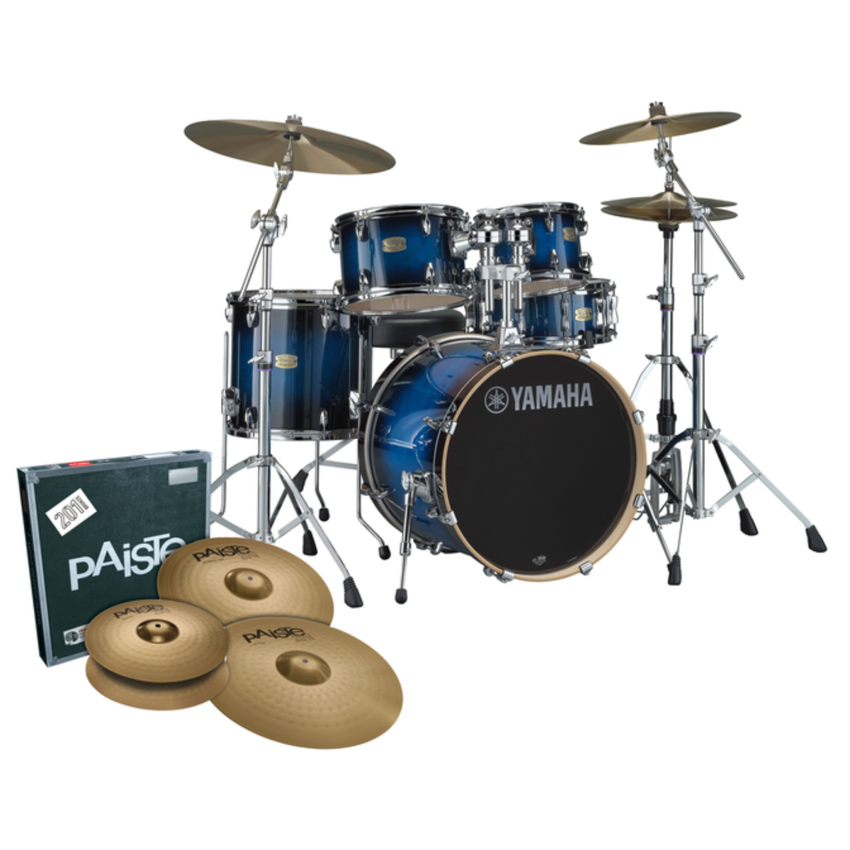 Yamaha Stage Custom Birch 'Next Stage' Fusion Drum Kit, Deep Blue Sunburst