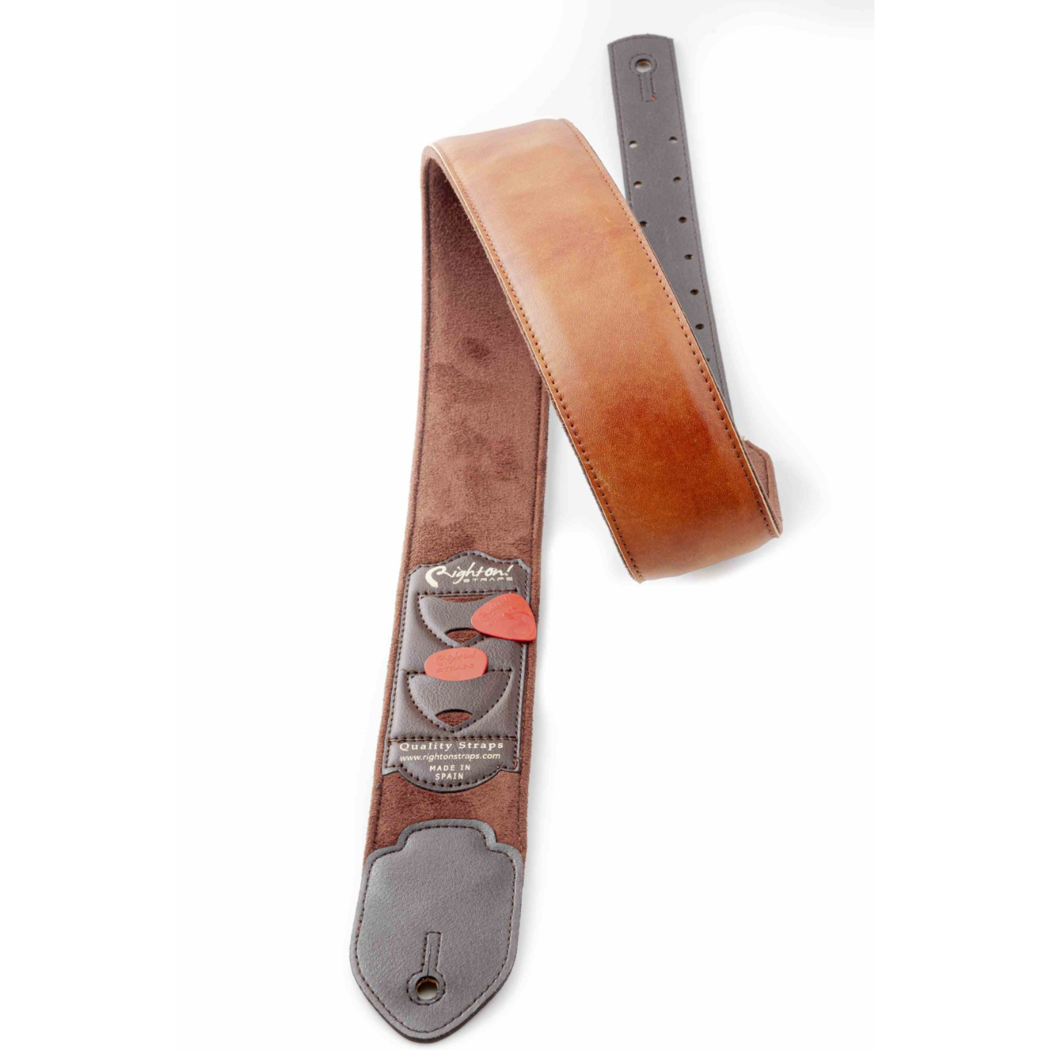 RightOn! Vintage Guitar Strap, Light Brown