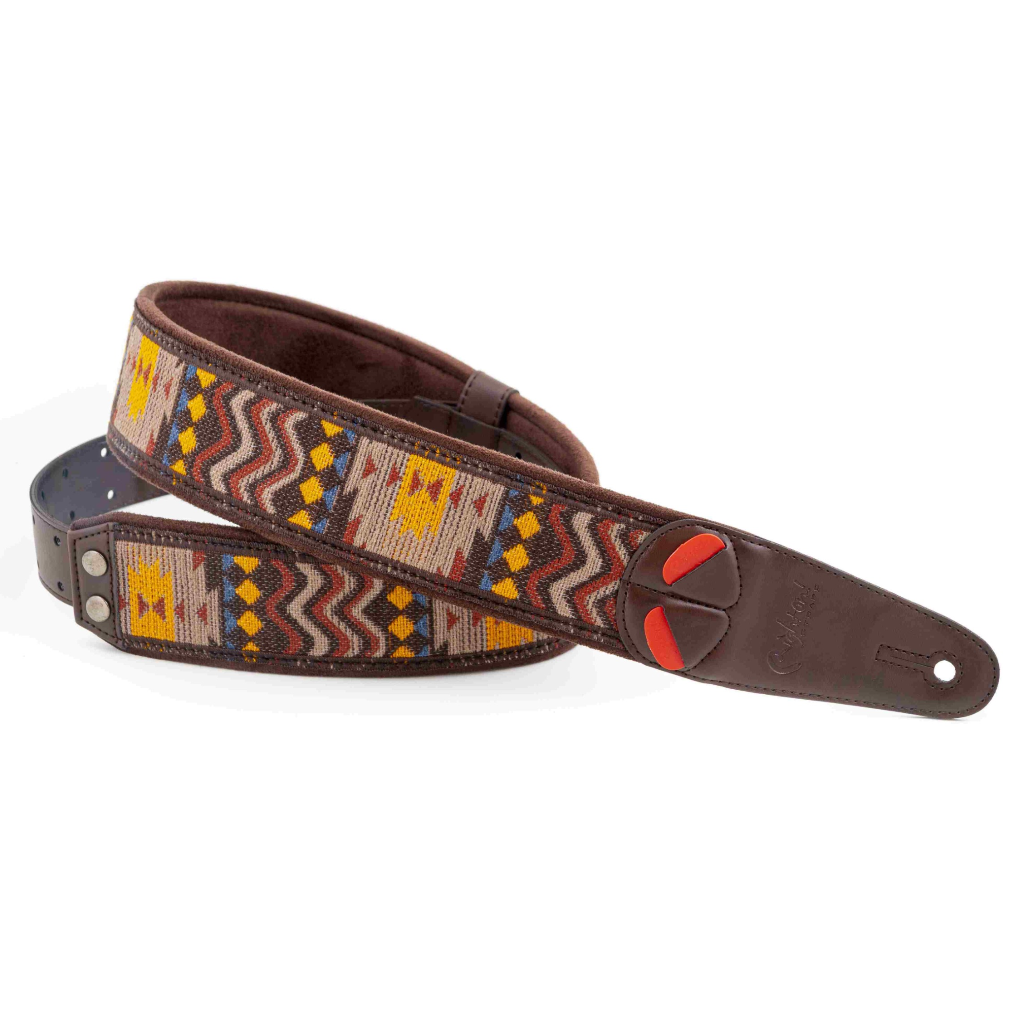RightOn! Azteca Guitar Strap, Brown