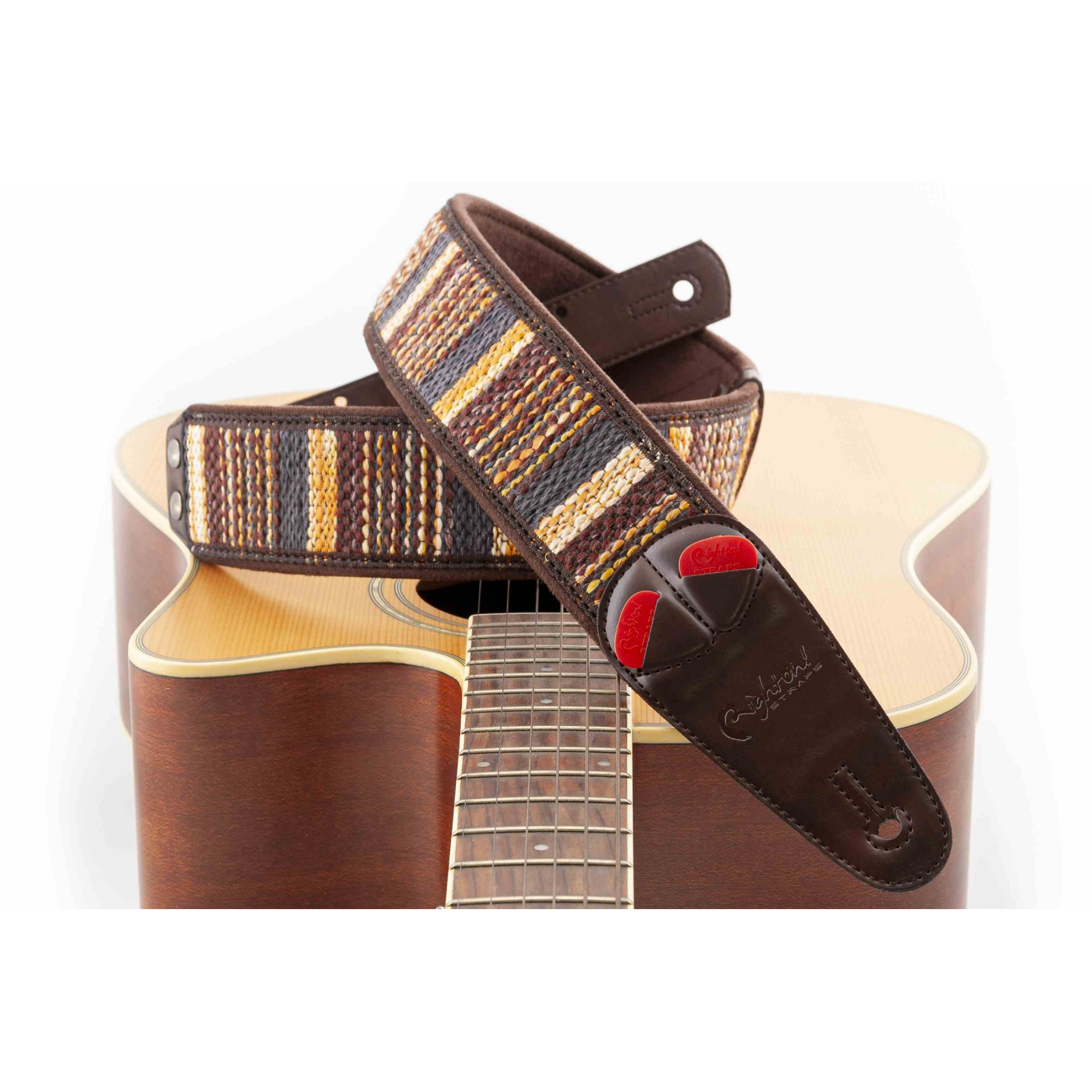 RightOn! Maracaibo Guitar Strap, Brown