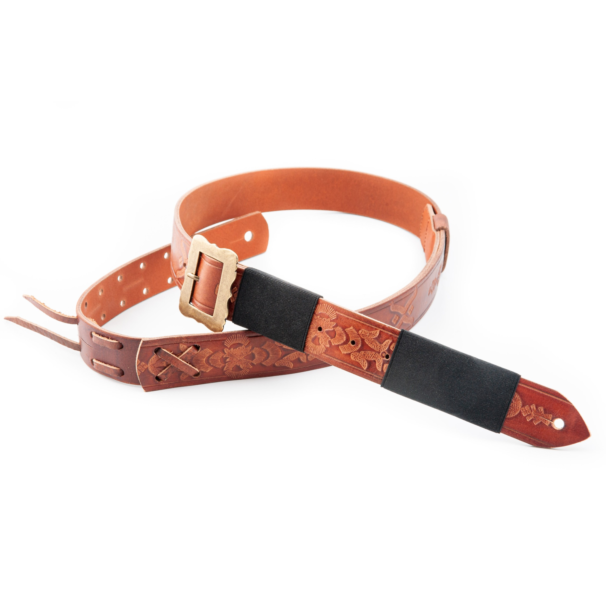 RightOn! B.M. Bohemian Guitar Strap, Light Brown