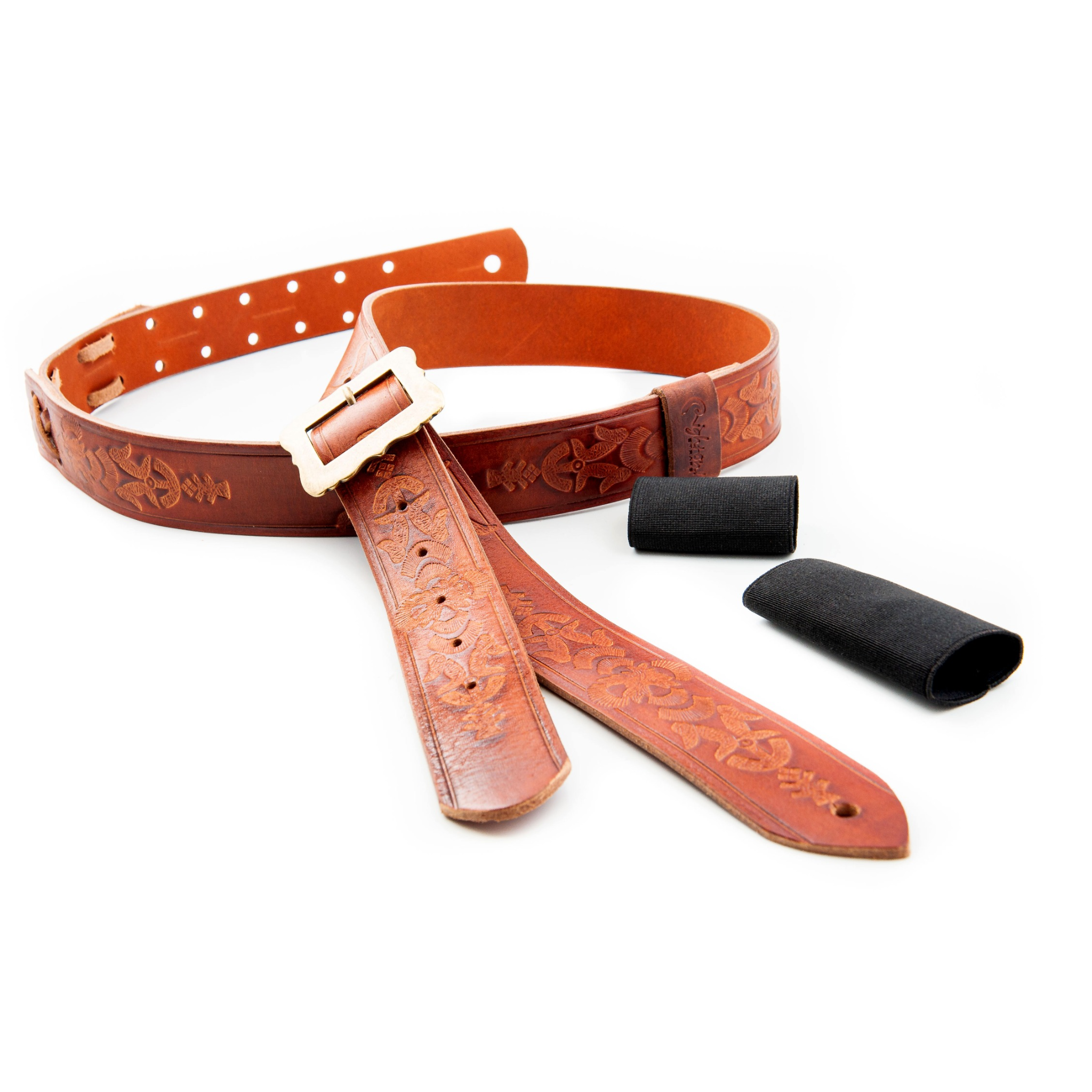 RightOn! Legend B.M. Bohemian Guitar Strap, Light Brown