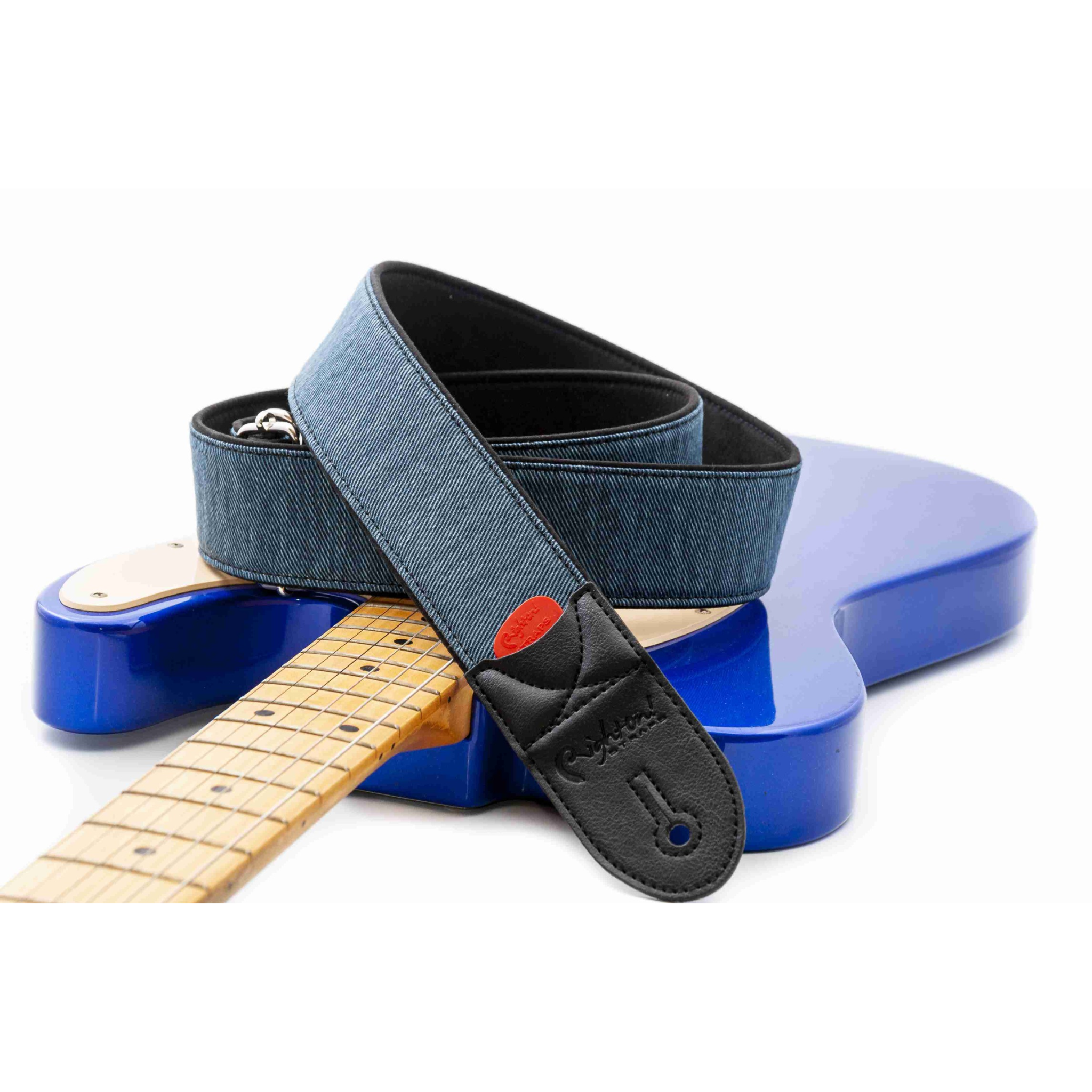 RightOn! Denim-50 Guitar Strap, Blue