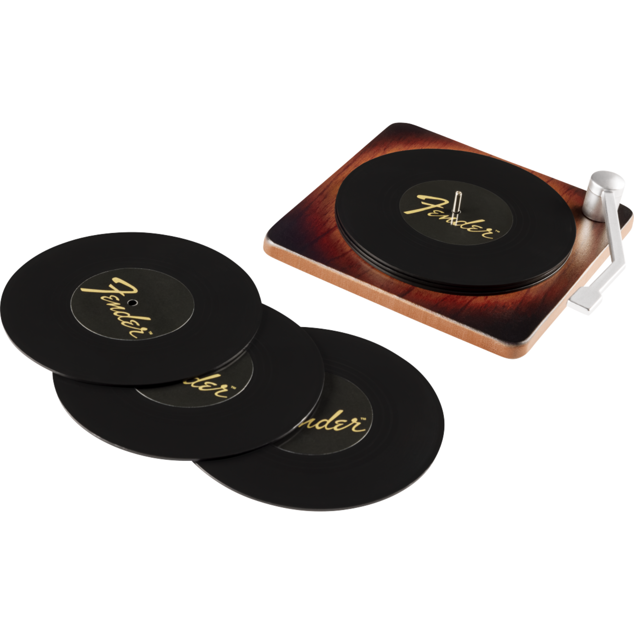 Fender Sunburst Turntable Coaster Set of 6