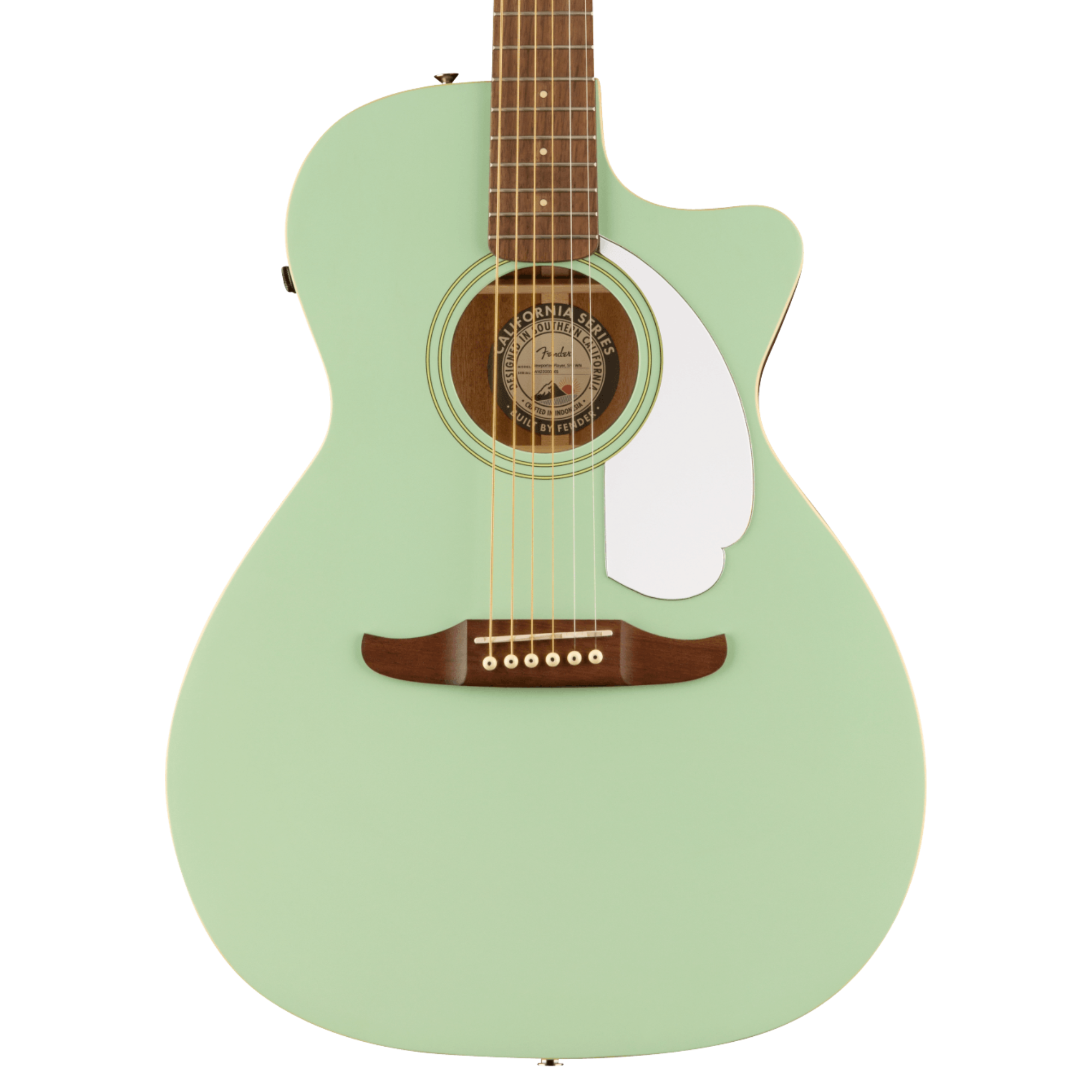 Fender Newporter Player Acoustic-Electric Guitar, Surf Green