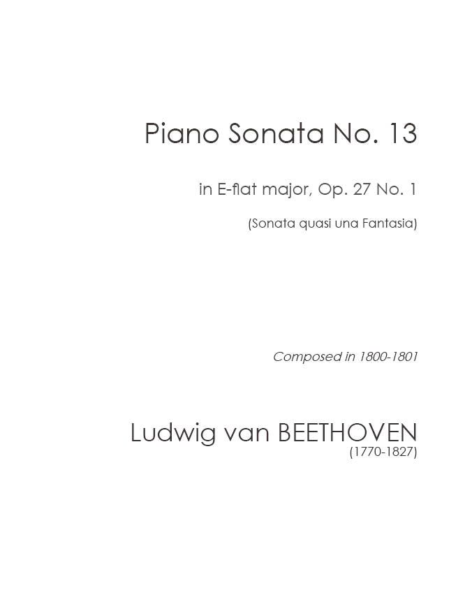 Beethoven: Piano Sonata No. 13, Op. 27 No. 1