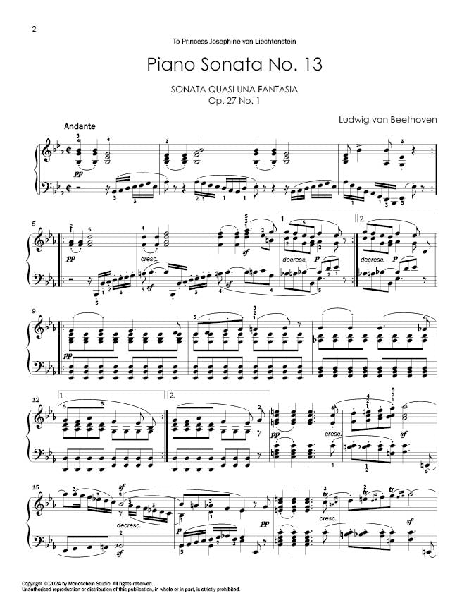 Beethoven: Piano Sonata No. 13, Op. 27 No. 1