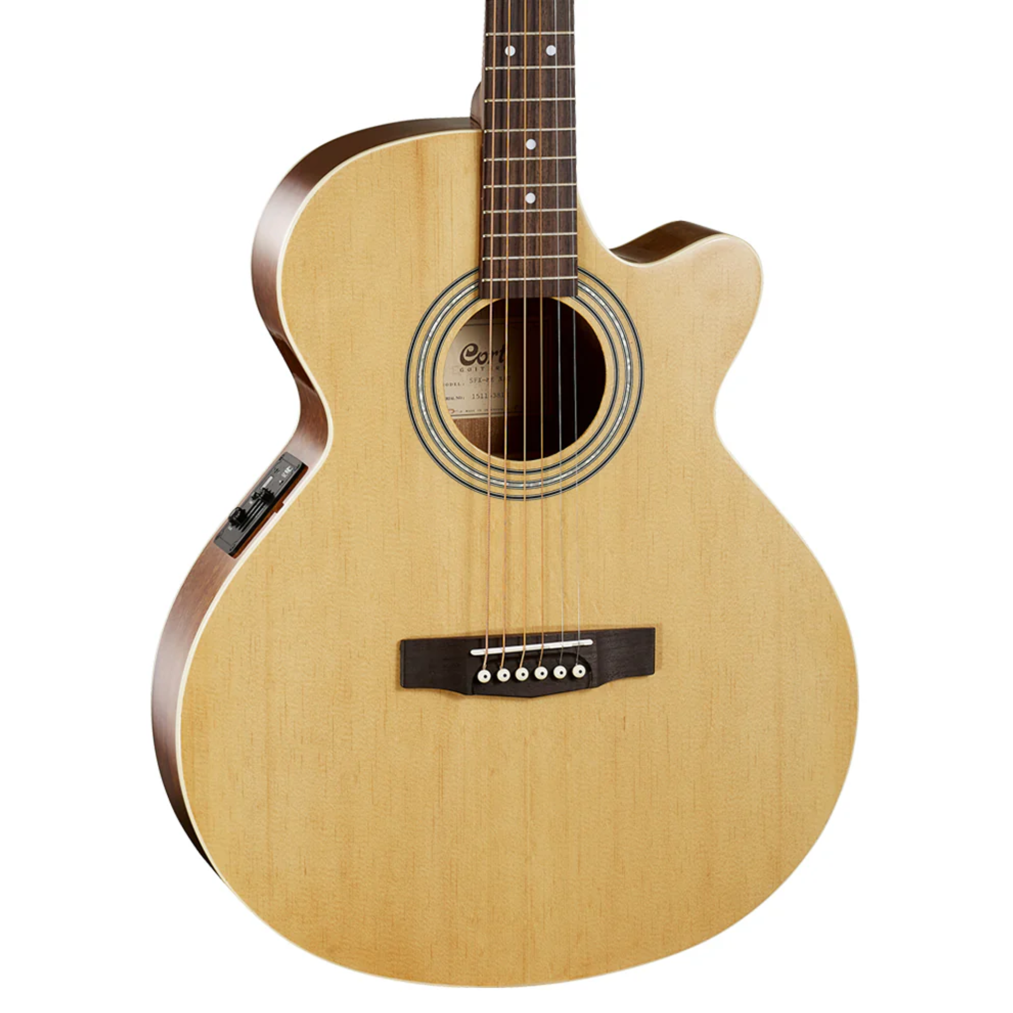 Cort SFX-ME Cutaway Acoustic Guitar with Bag, Open Pore