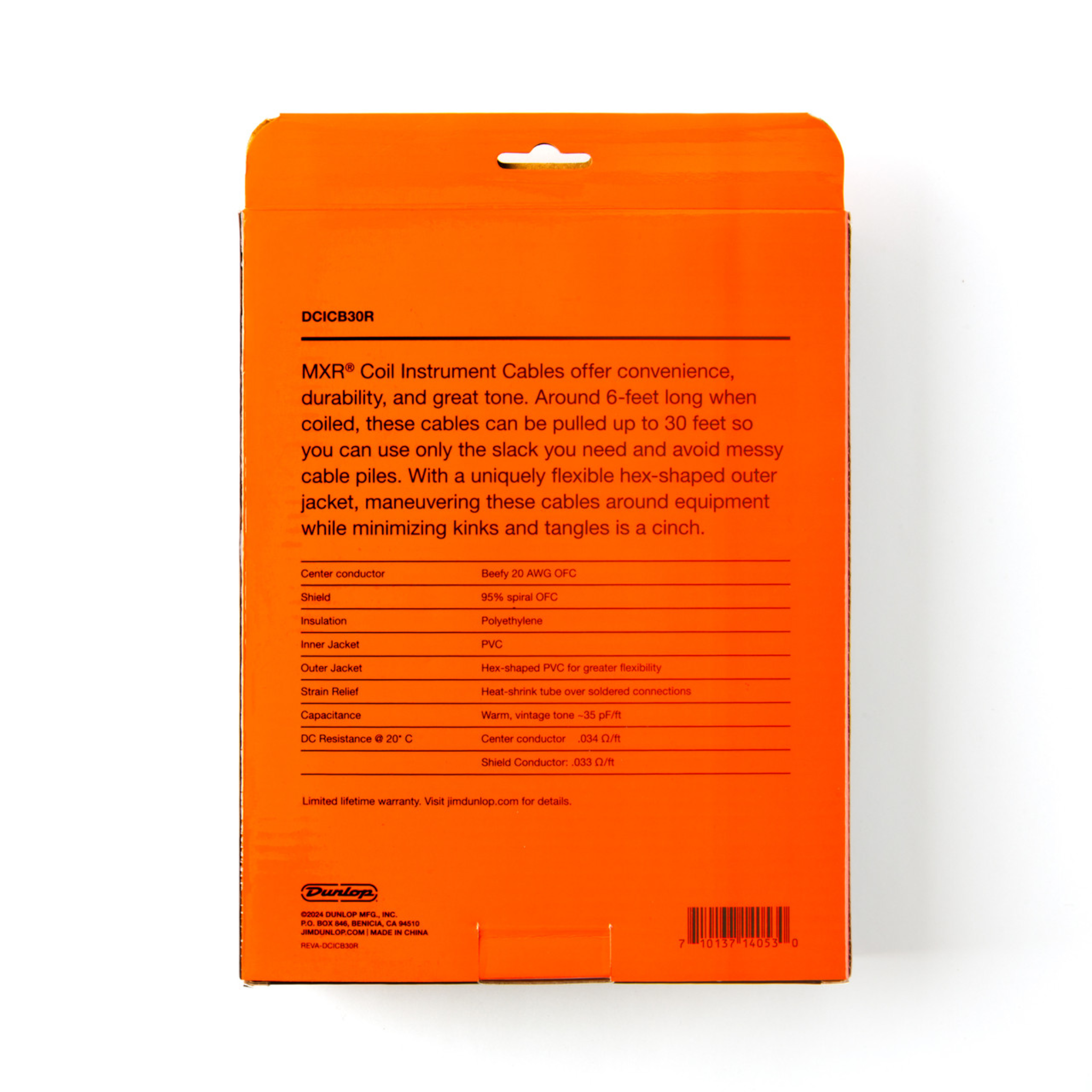 MXR Coil Instument Cable 30ft, Black