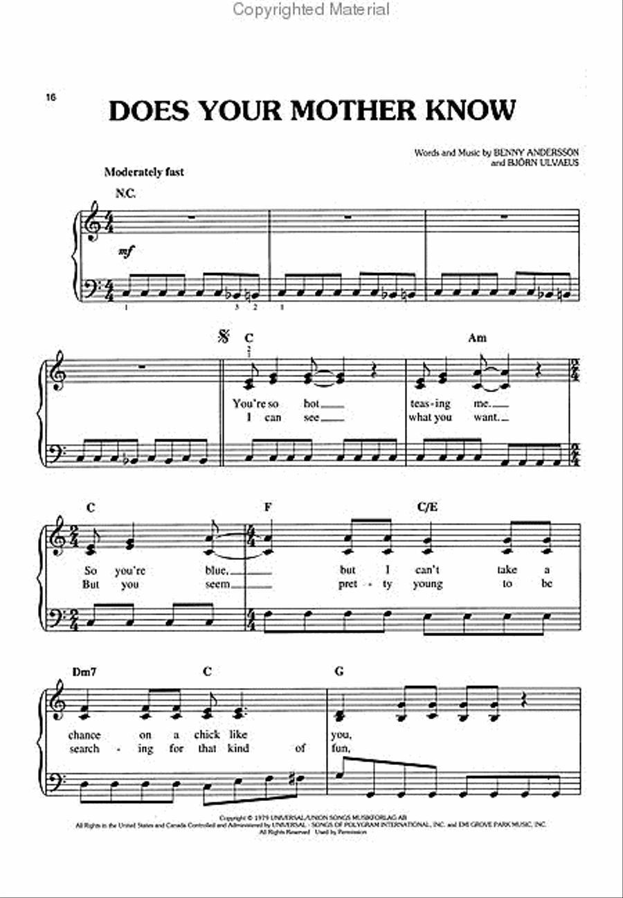 Mamma Mia Movie Soundtrack, Easy Piano