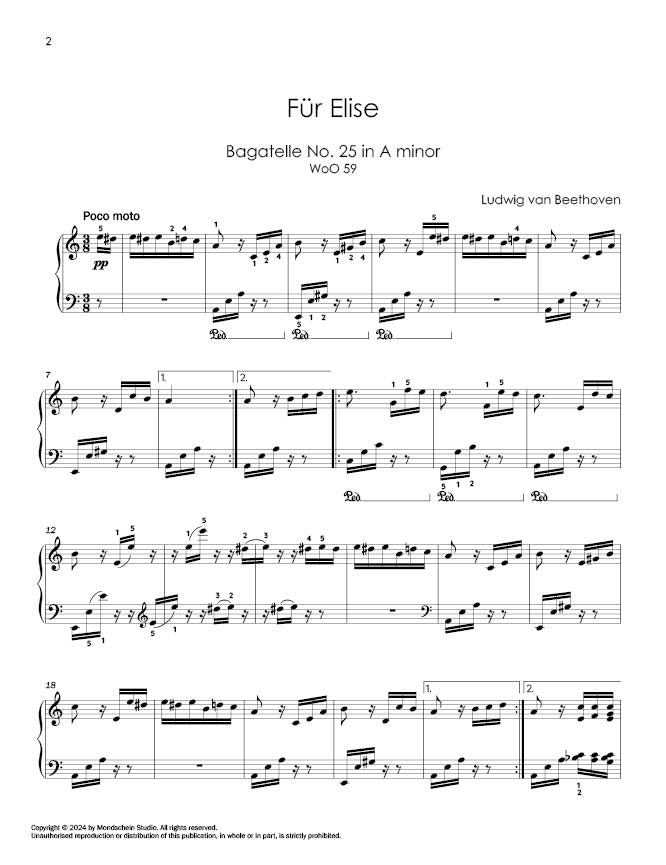 Beethoven: Fur Elise, Bagatelle No. 25 in A minor, WoO 59