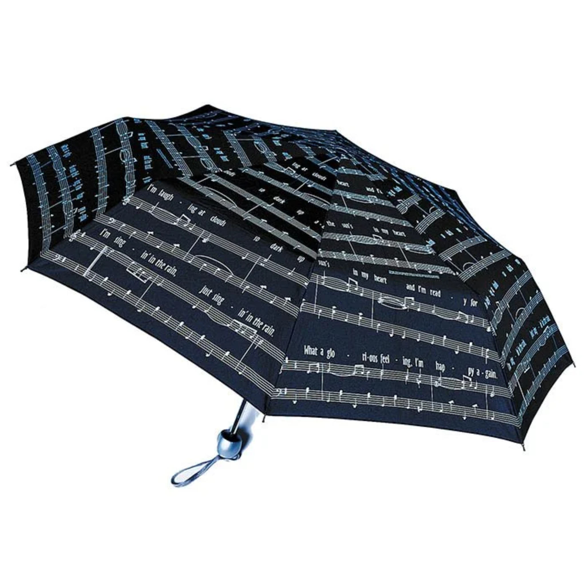 Singing in the Rain Umbrella, Black & Silver
