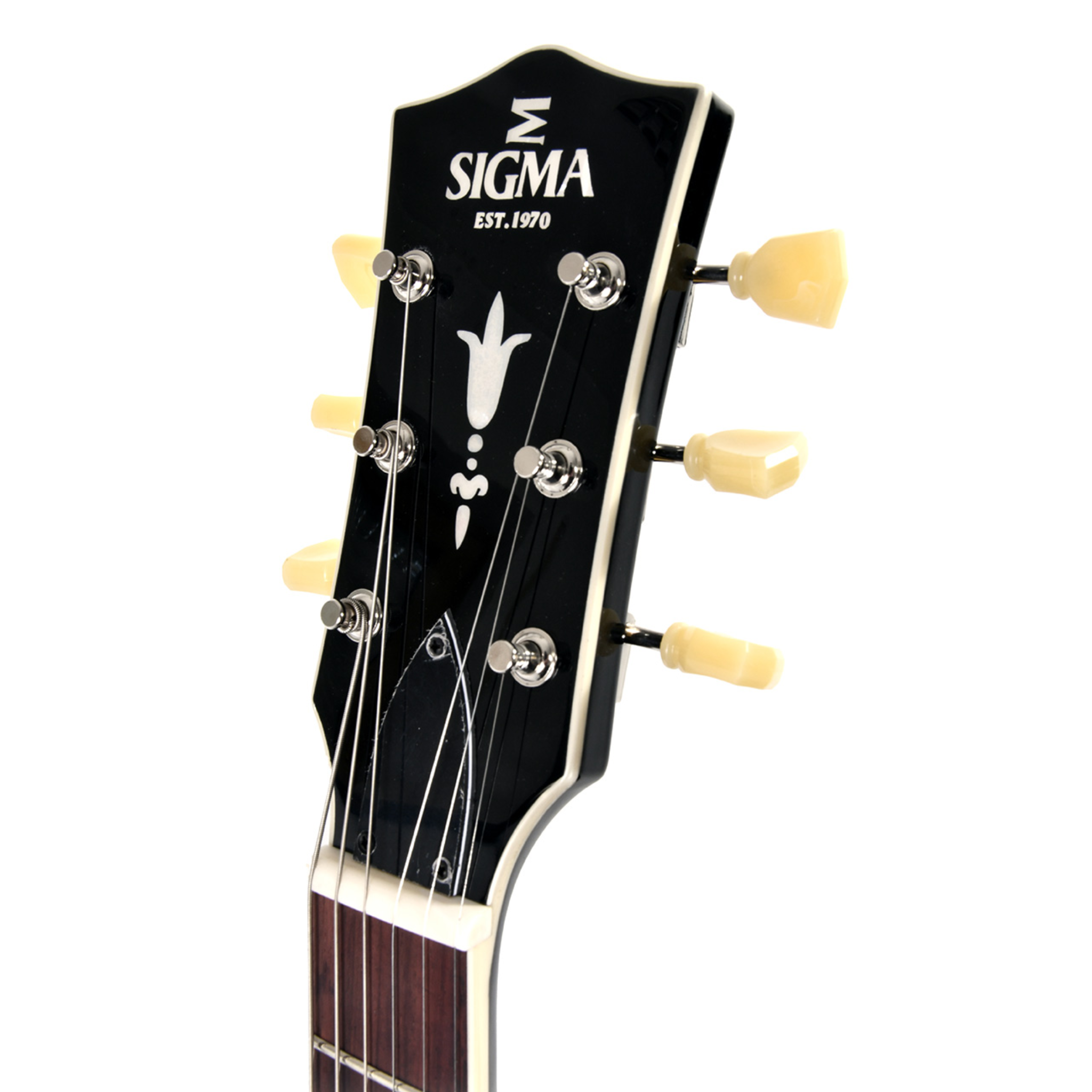Sigma Semi-Hollow Electric Guitar, Gloss Black