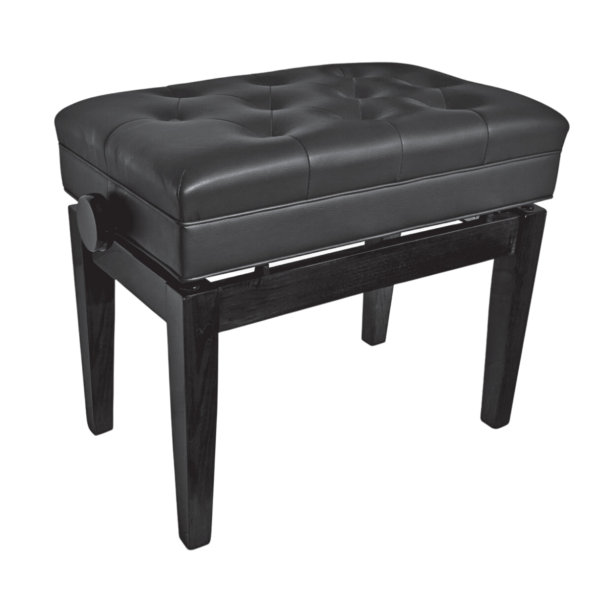 Height Adjustable Piano Stool with Storage, Black
