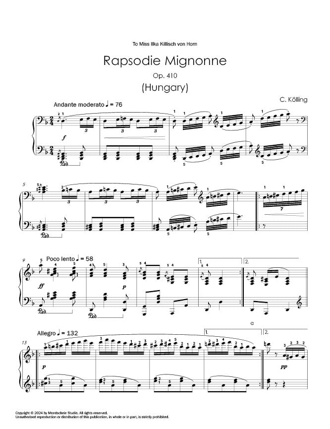 Kolling: Rapsodie Mignonne, Op. 410