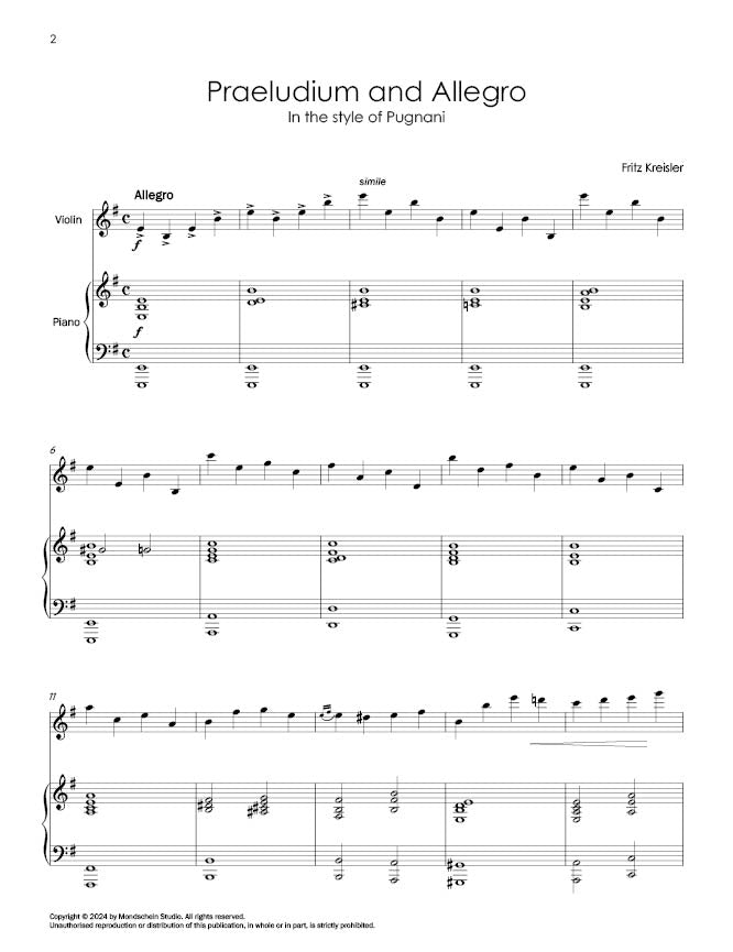 Kreisler: Praeludium and Allegro