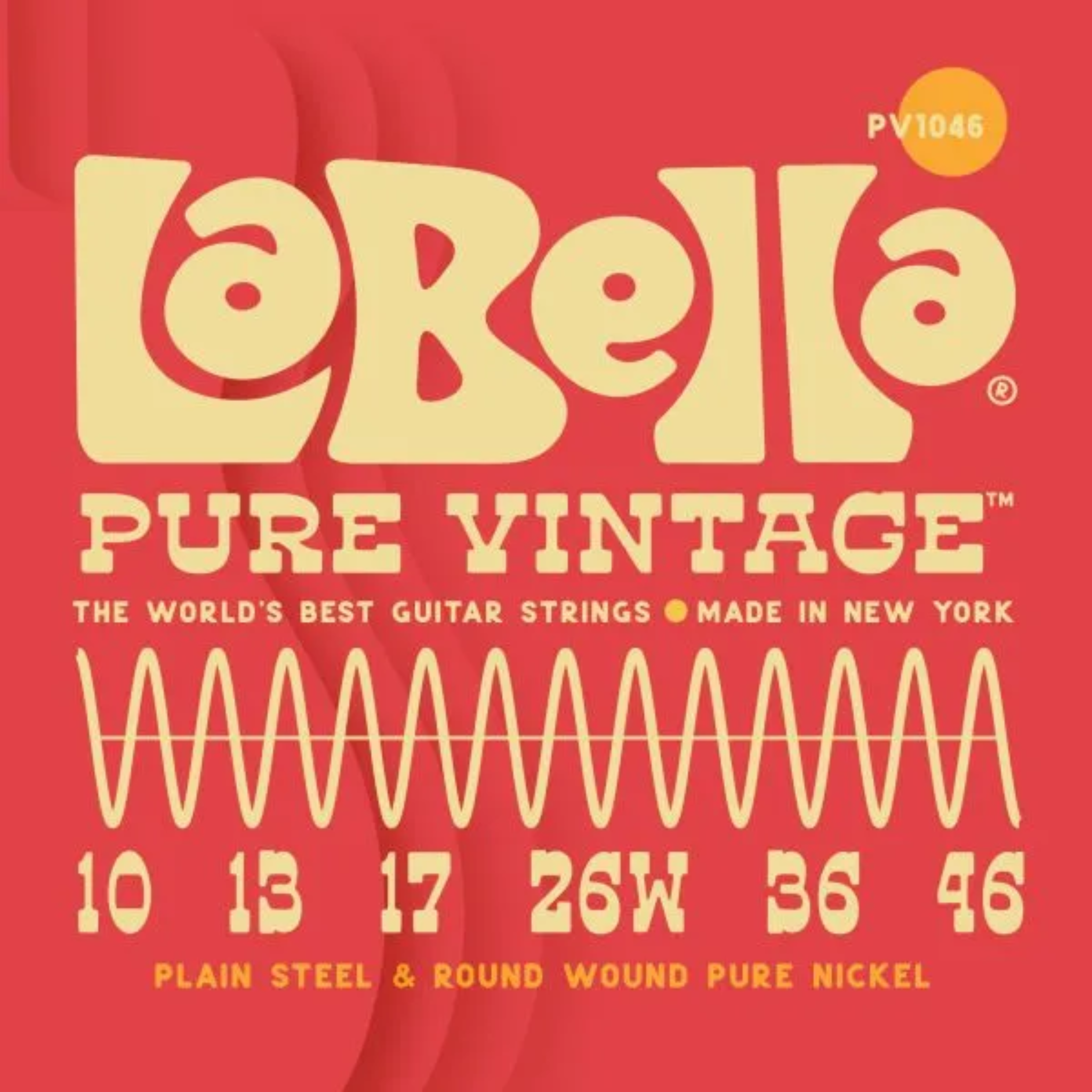 La Bella Pure Vintage Electric Guitar Strings, Regular 10-46