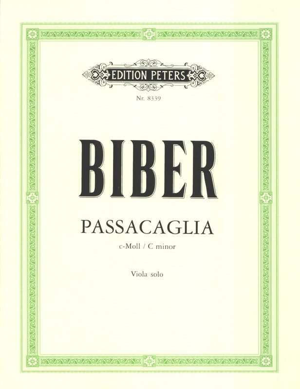 BIBER - PASSACAGLIA C MINOR VIOLA SOLO ARR LEBERMANN