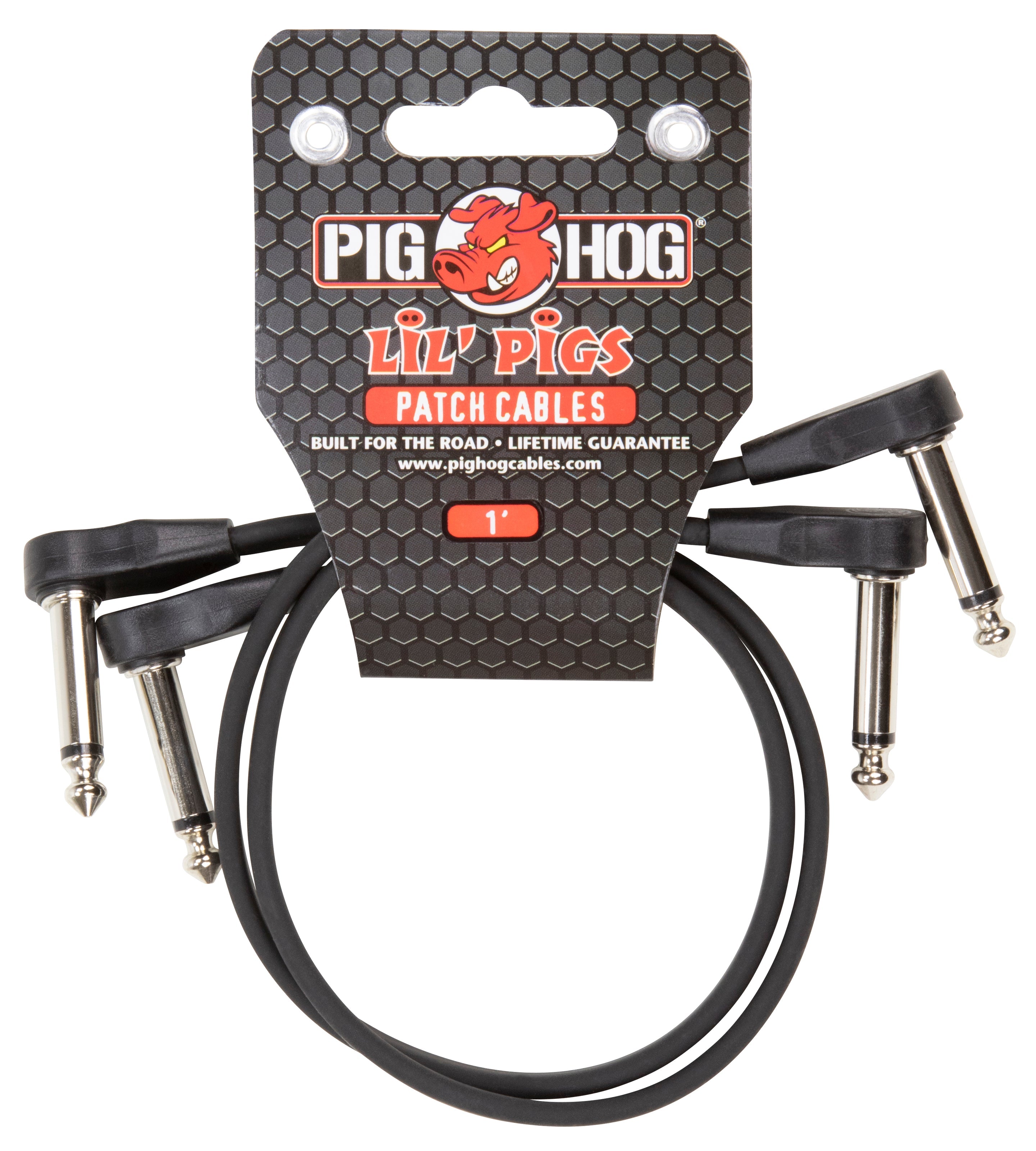 Pig Hog "Lil Pigs" 1ft Low Profile Patch Cables, 2 Pack