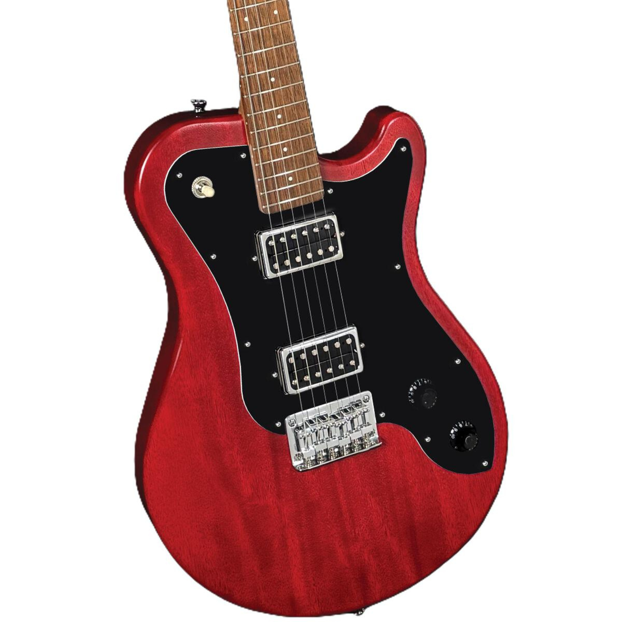 Pratley DVR Single Cutaway Electric Guitar, Natural Red