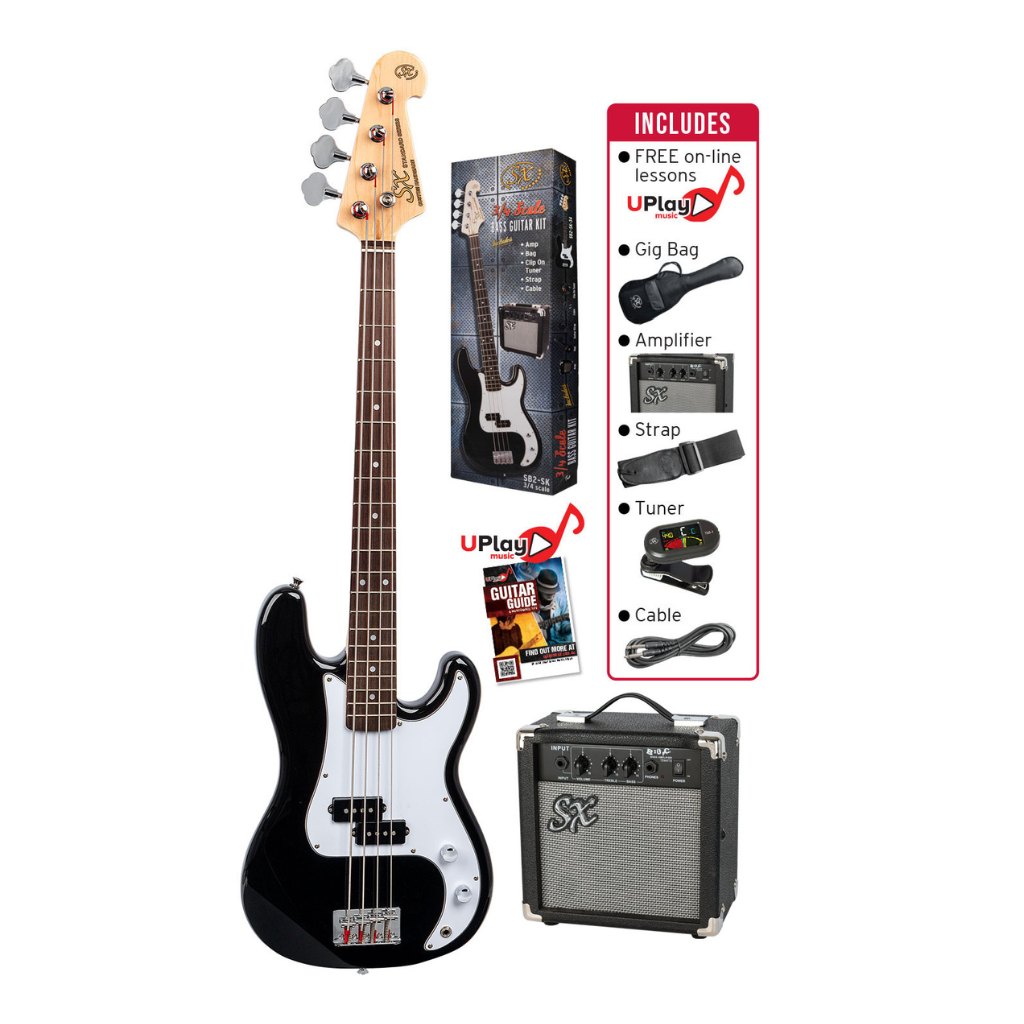 SX ¾ Size Bass Guitar & Amp Pack