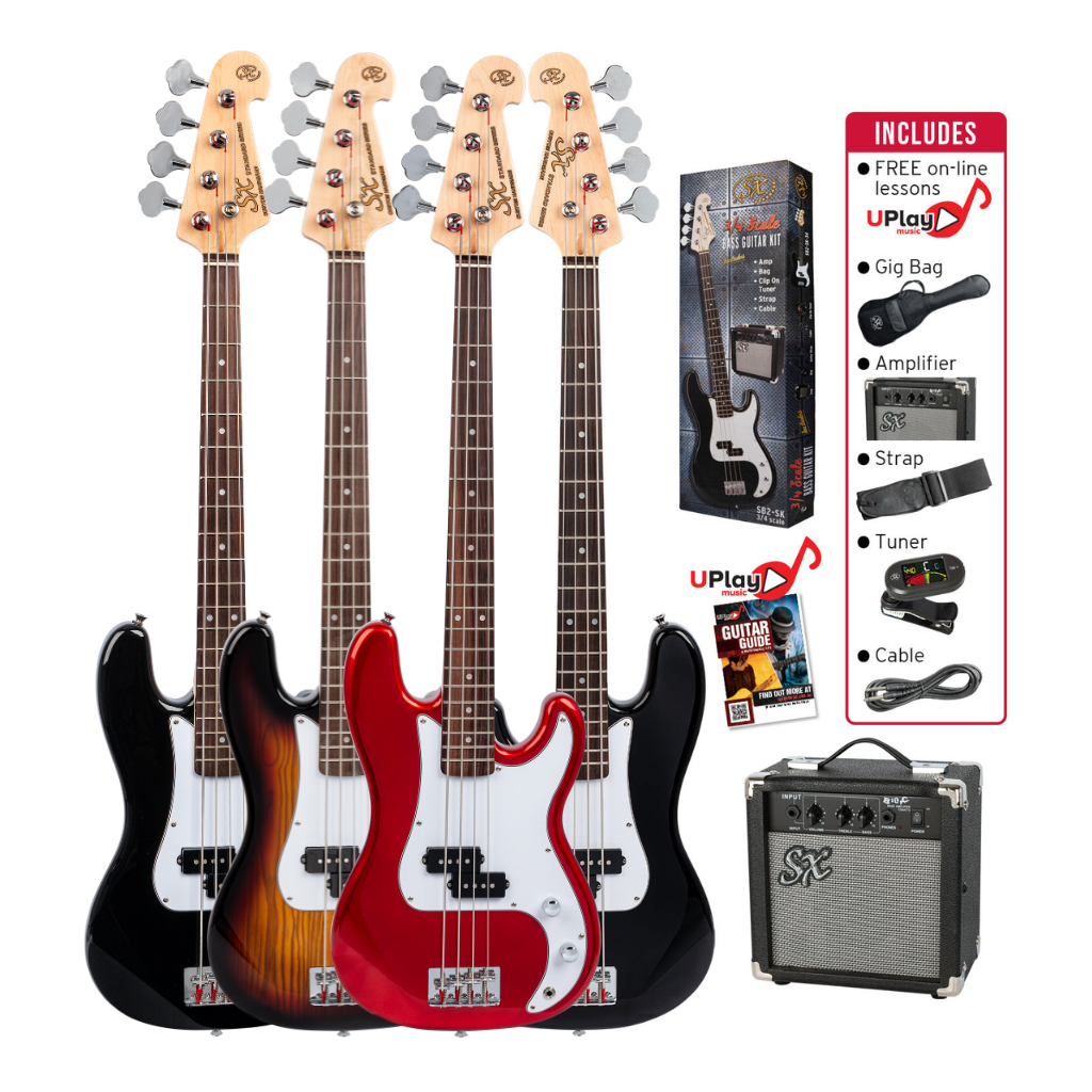 SX ¾ Size Bass Guitar & Amp Pack