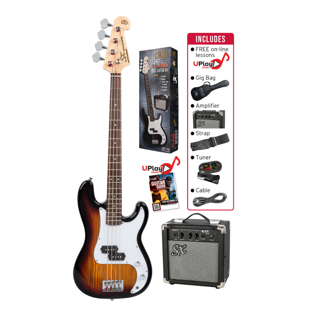 SX ¾ Size Bass Guitar & Amp Pack