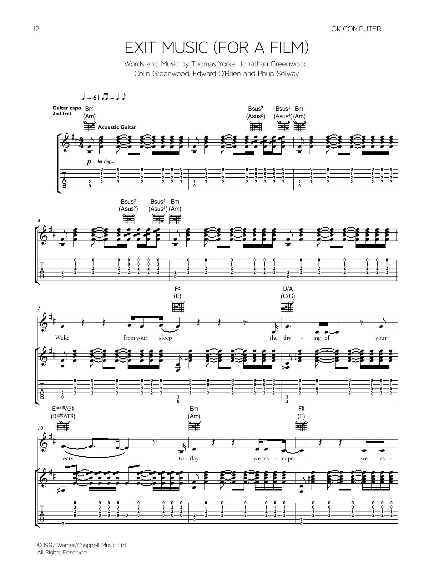 Radiohead: The Acoustic Guitar Songbook (Guitar Notation & TAB)