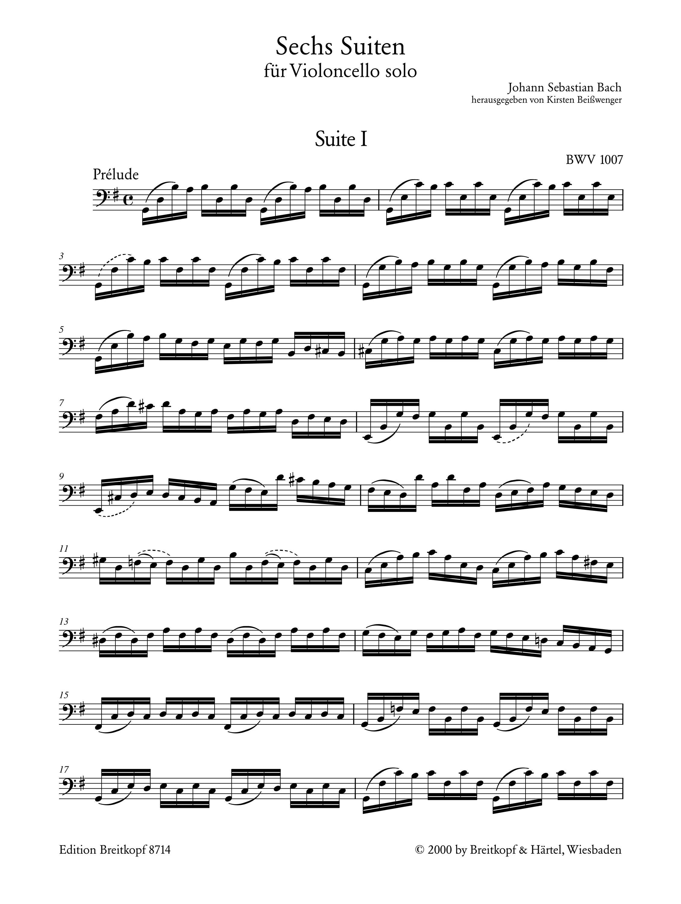 Bach: Six Suites BWV 1007-1012 for Solo Cello (Urtext with Facsimile)