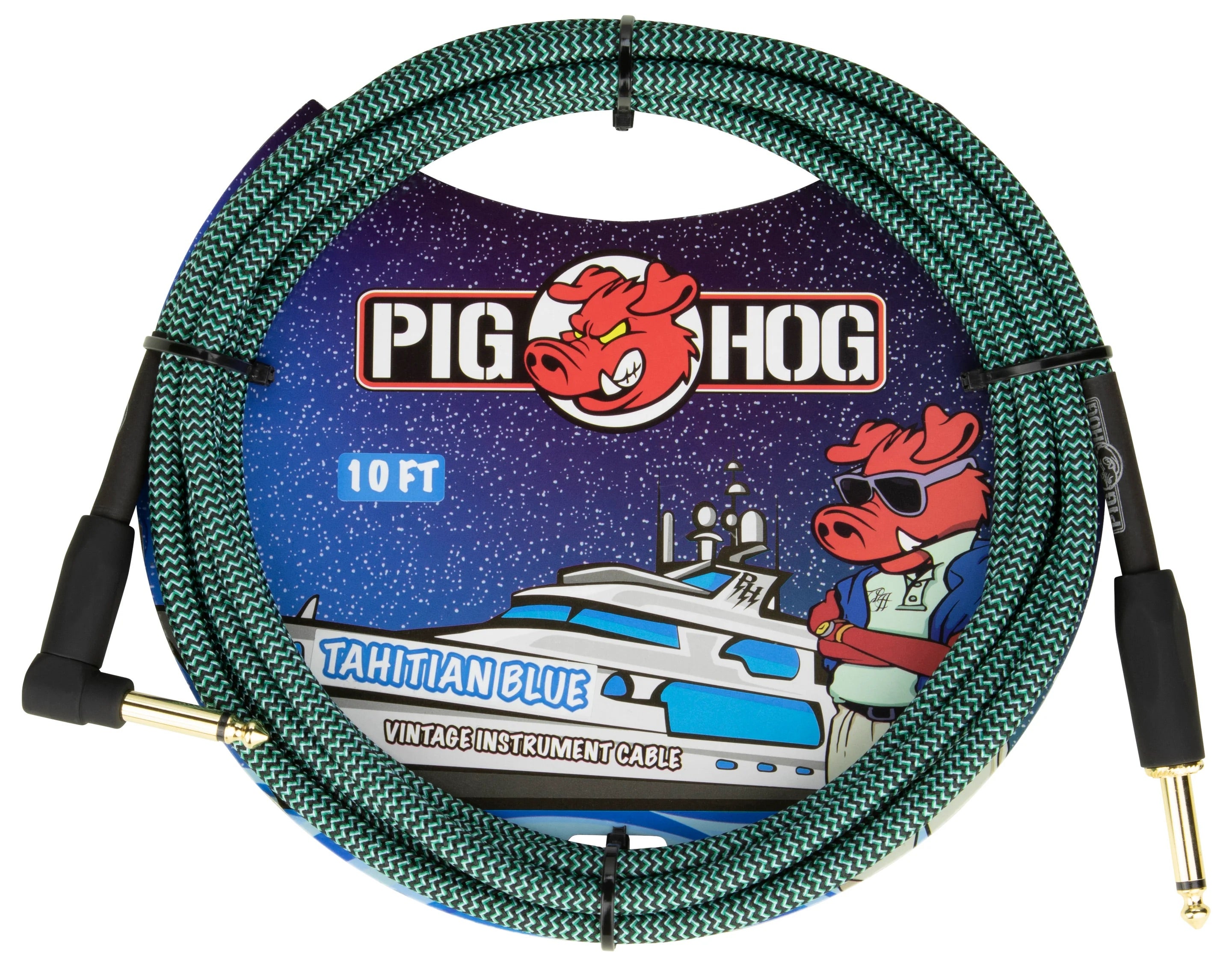 Pig Hog Instrument Cable 10ft Right Angle