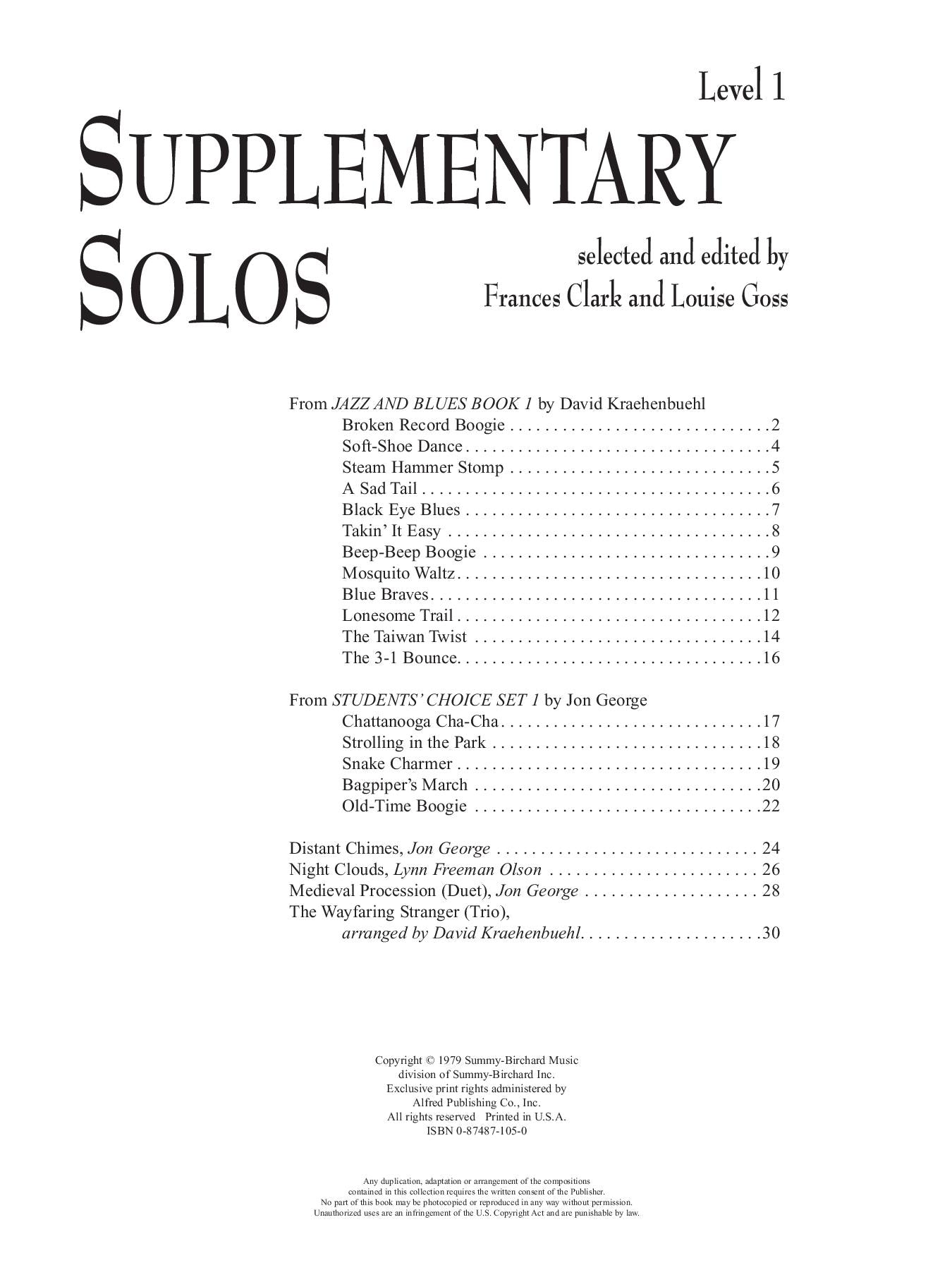 Supplementary Solos, Level 1