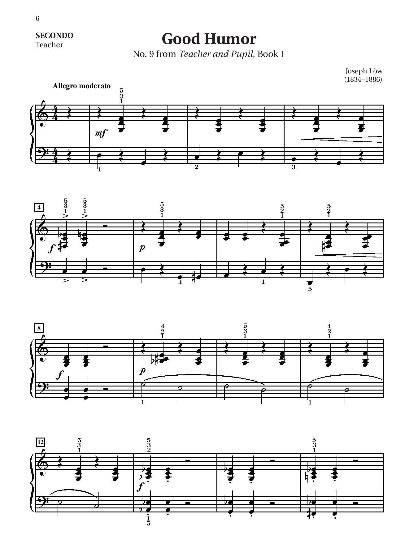 Easy Classical Piano Duets for Teacher and Student, Book 2