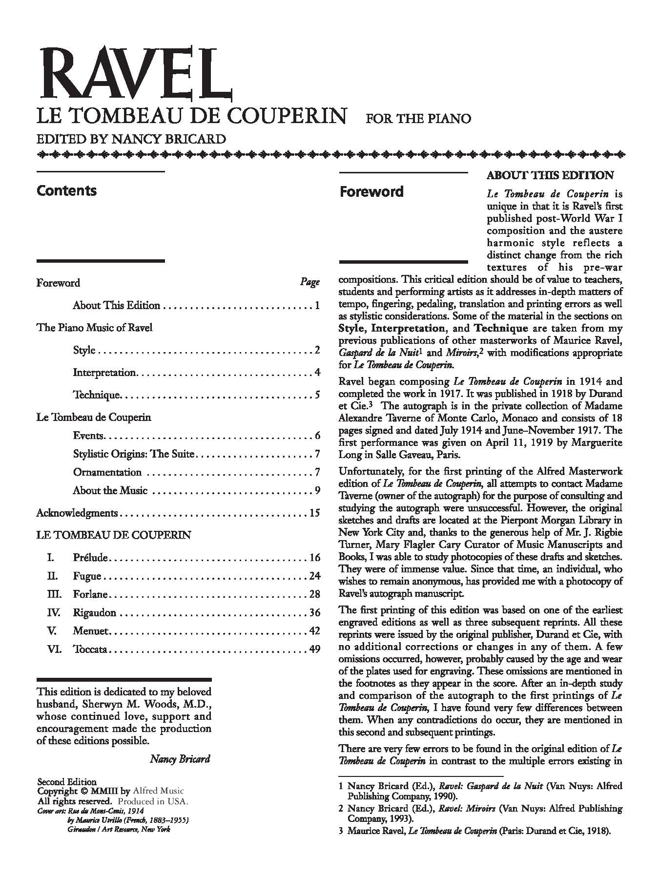 Ravel: Le Tombeau de Couperin