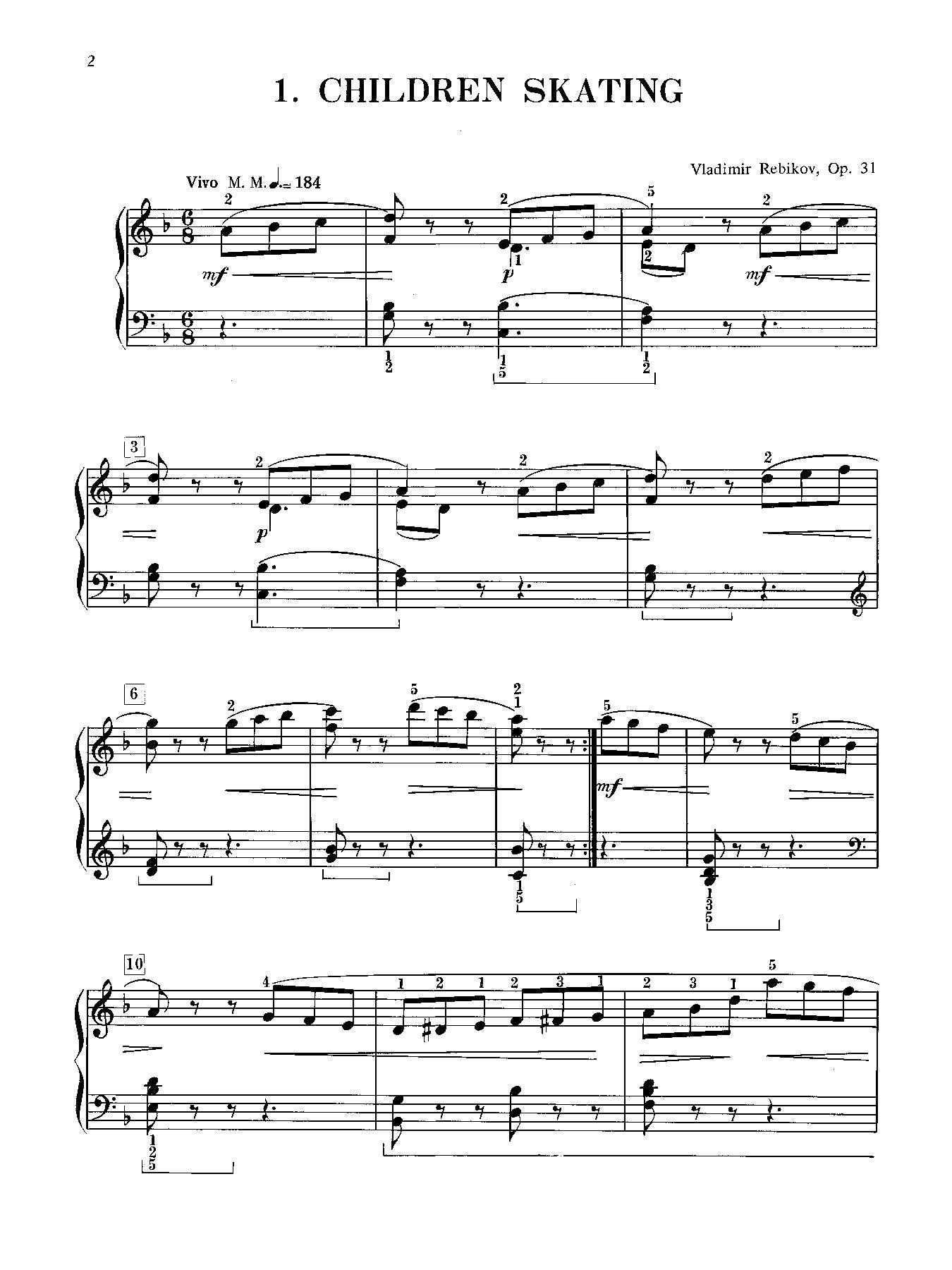 Rebikov: Silhouettes, Opus 31