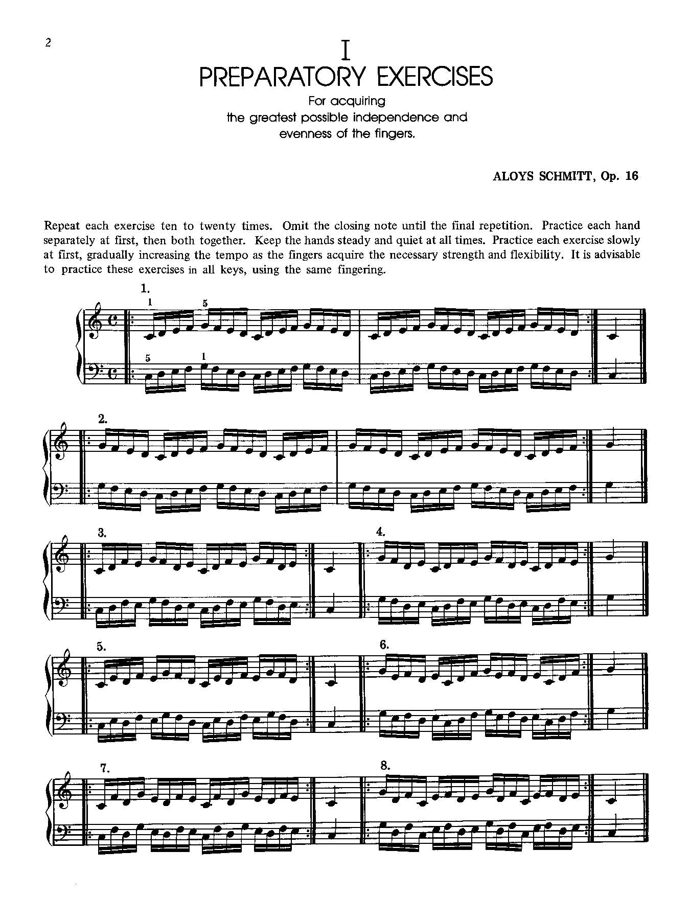 Schmitt: Preparatory Exercises, Op. 16