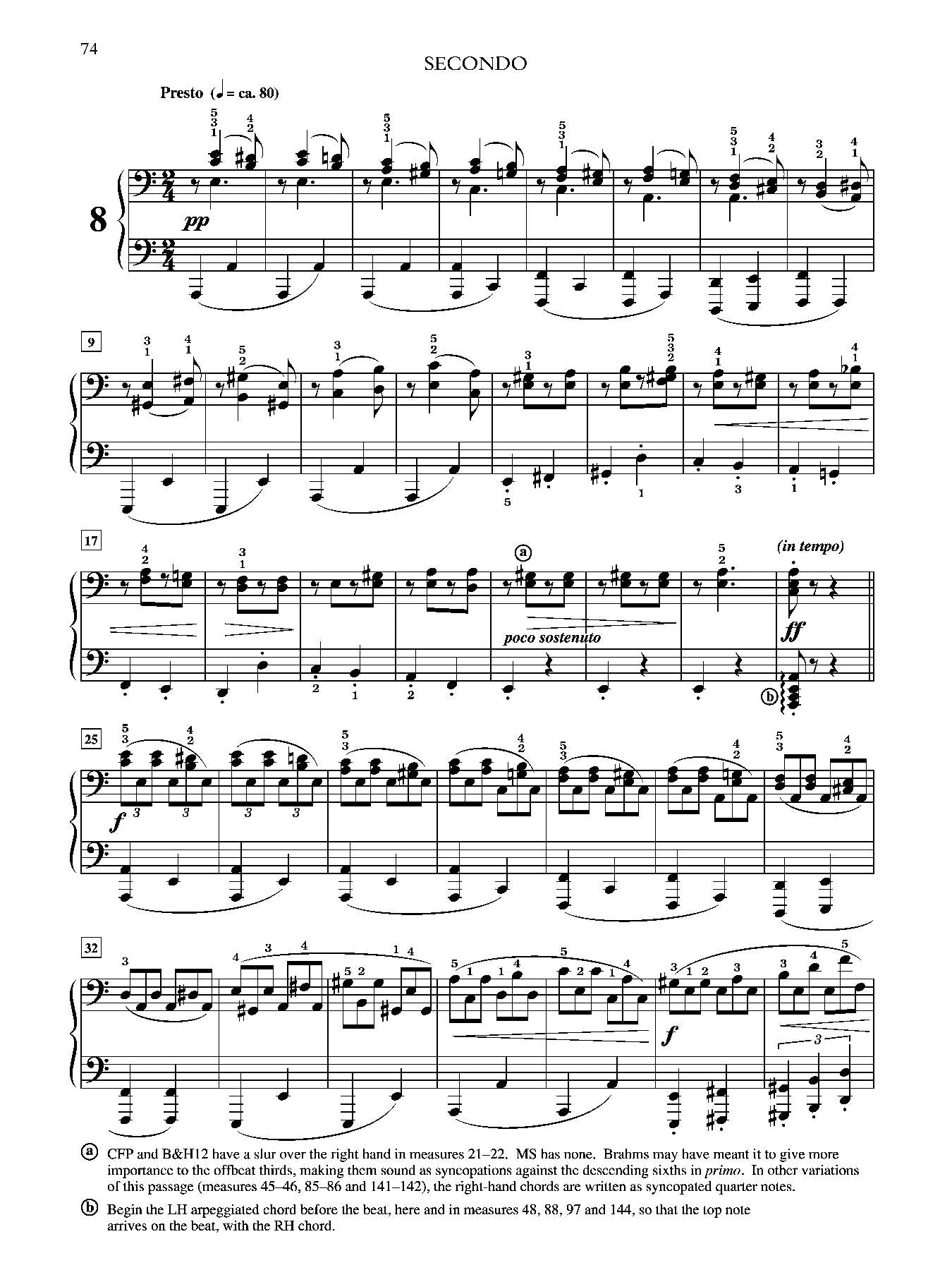 Brahms: Hungarian Dances, Volume 1 for Piano Duet