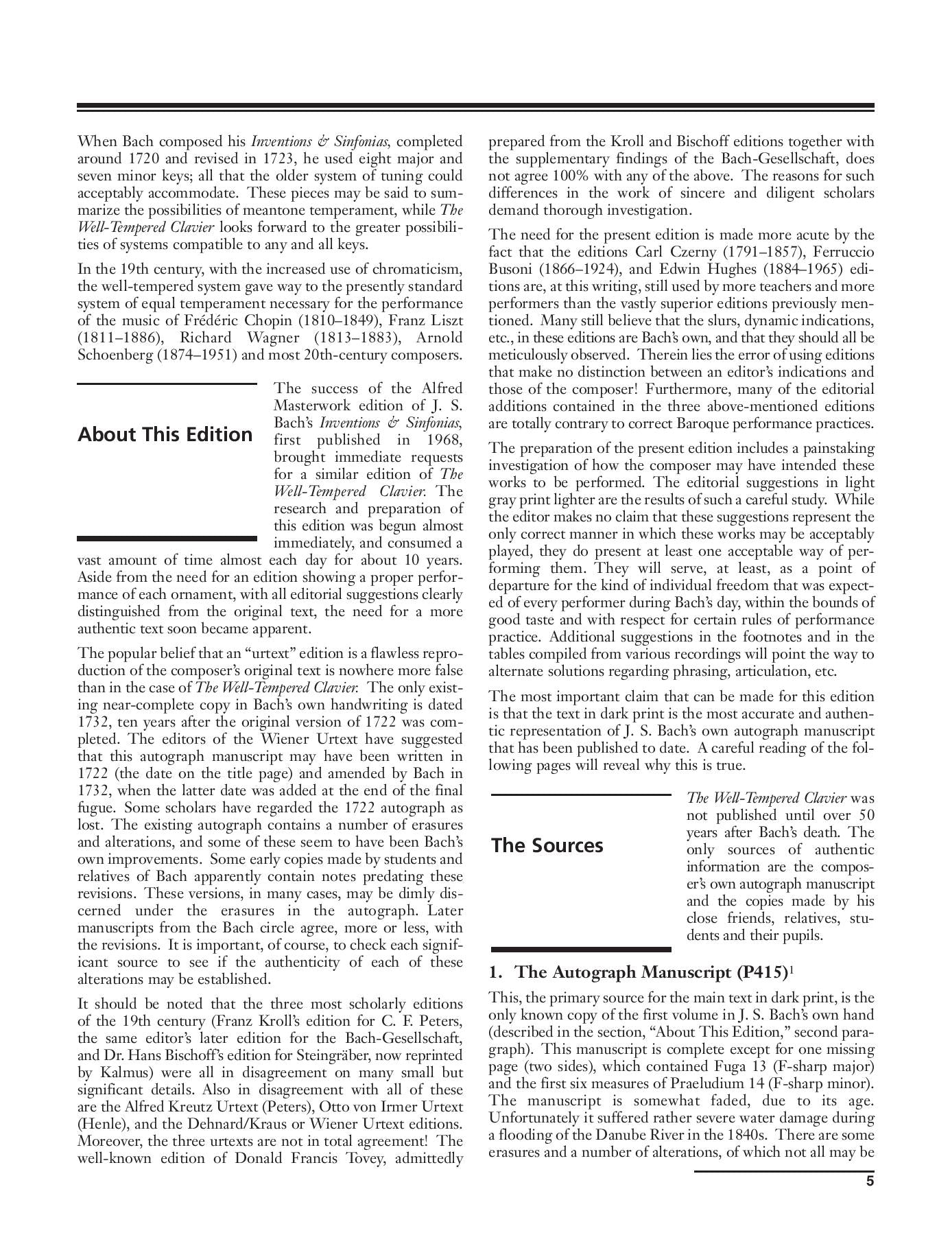 J. S. Bach: The Well-Tempered Clavier, Volume I