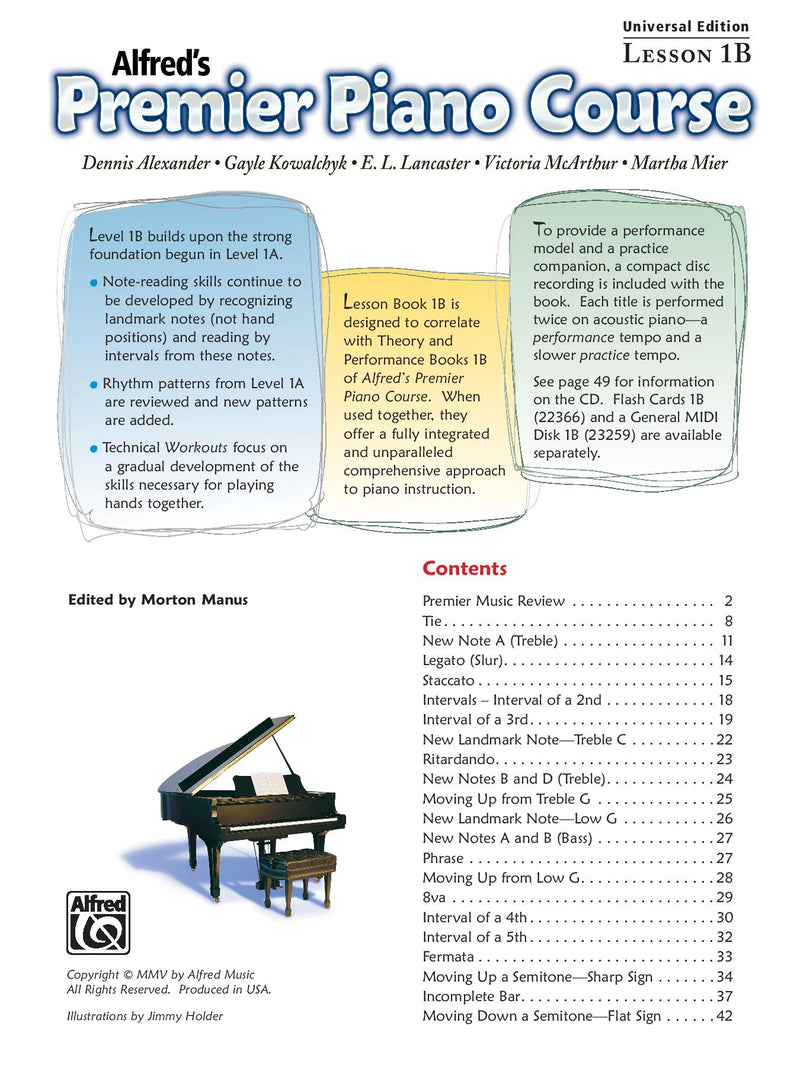 Alfred's　Course,　Lesson　Premier　Piano　1B