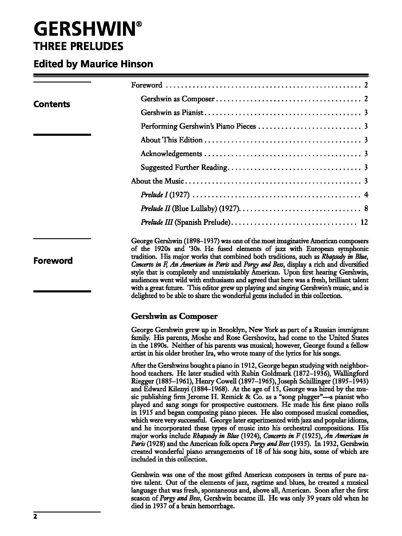 Gershwin: Three Preludes