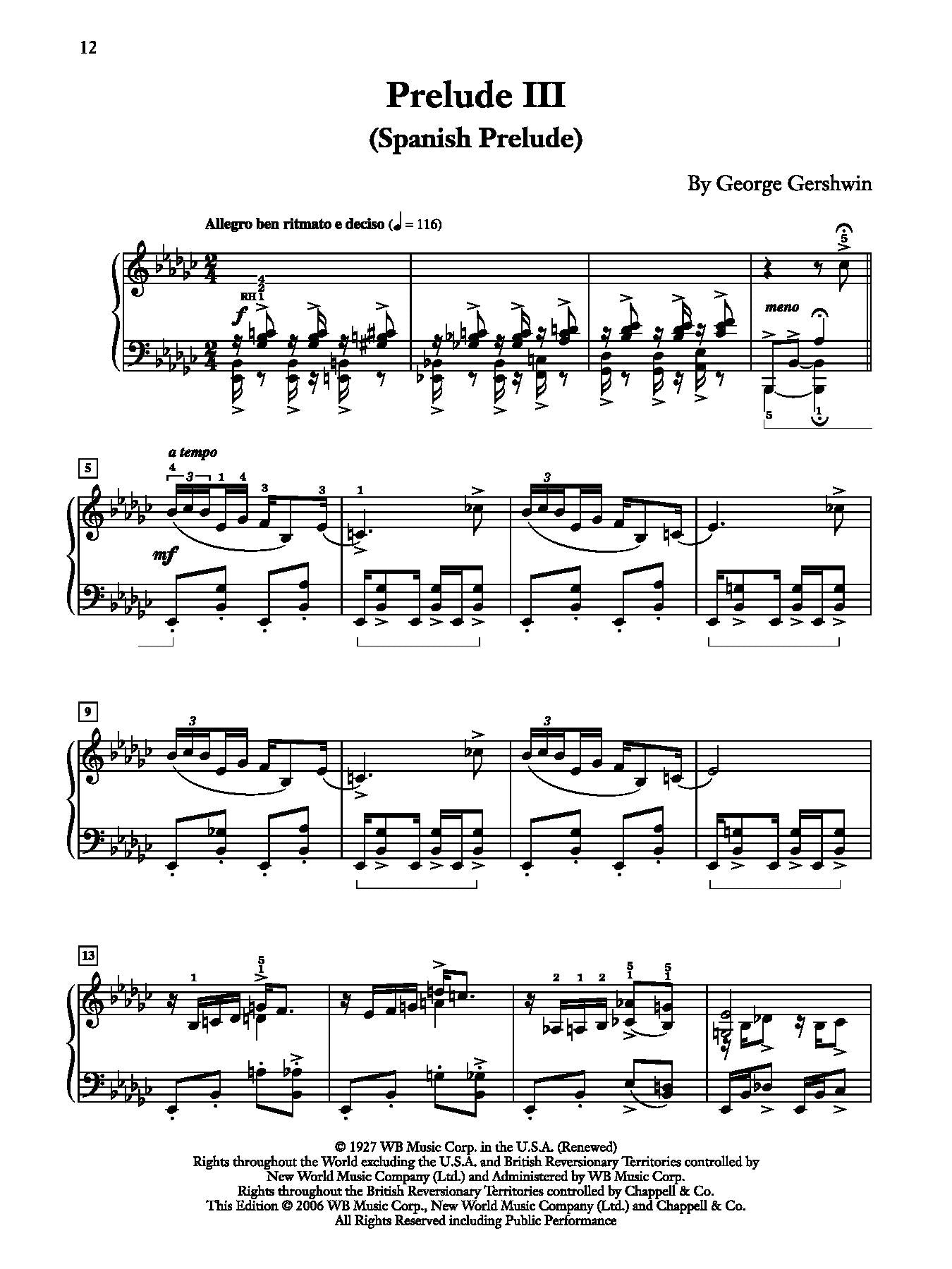 Gershwin: Three Preludes