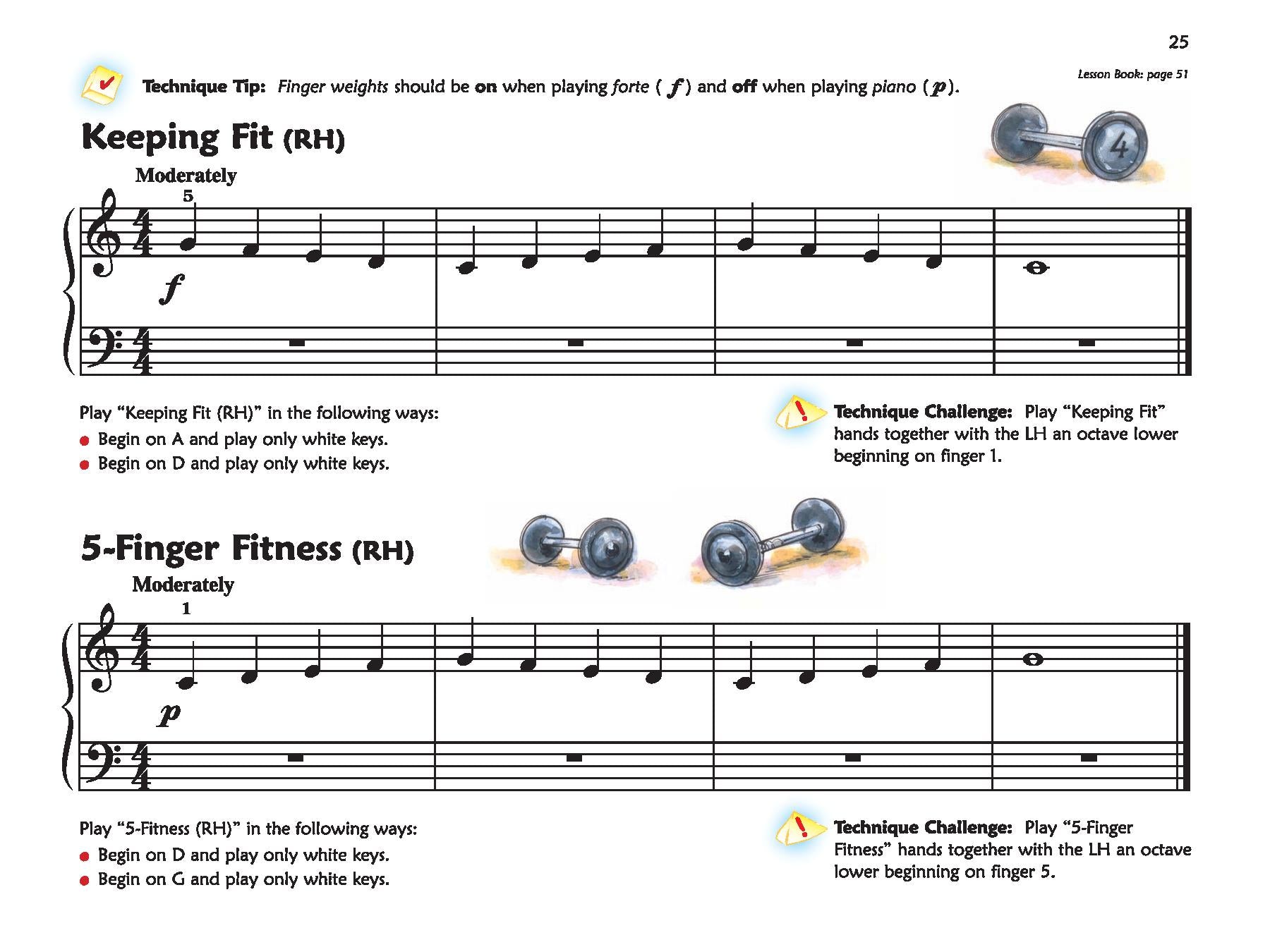 Alfred's Premier Piano Course, Technique 1A