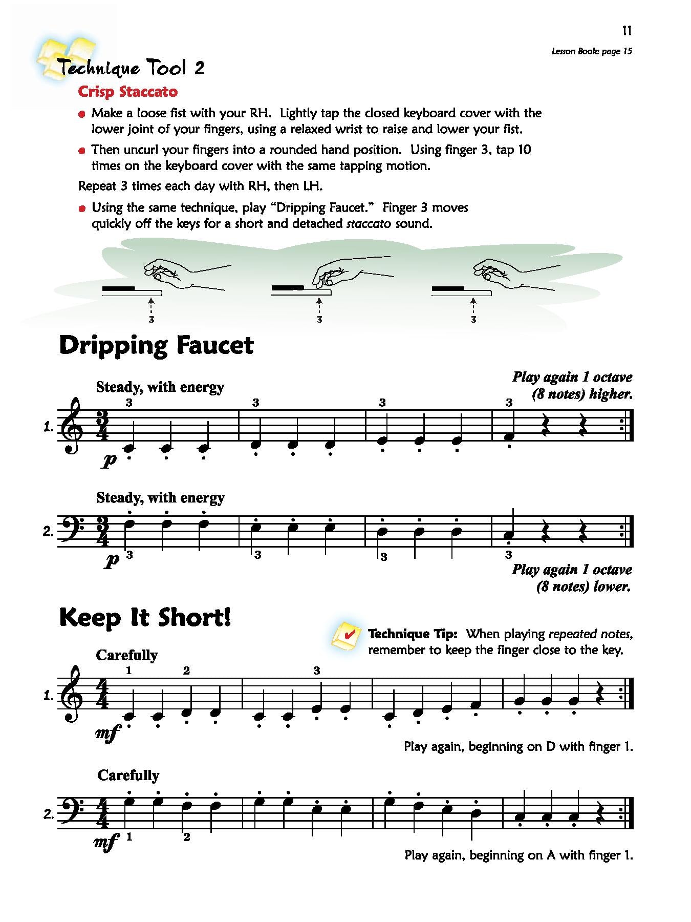 Alfred's Premier Piano Course, Technique 1B