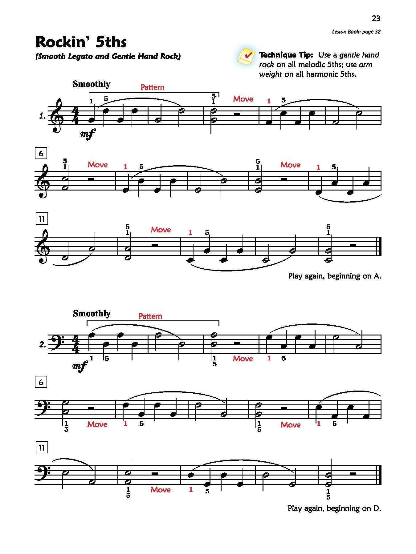 Alfred's Premier Piano Course, Technique 1B