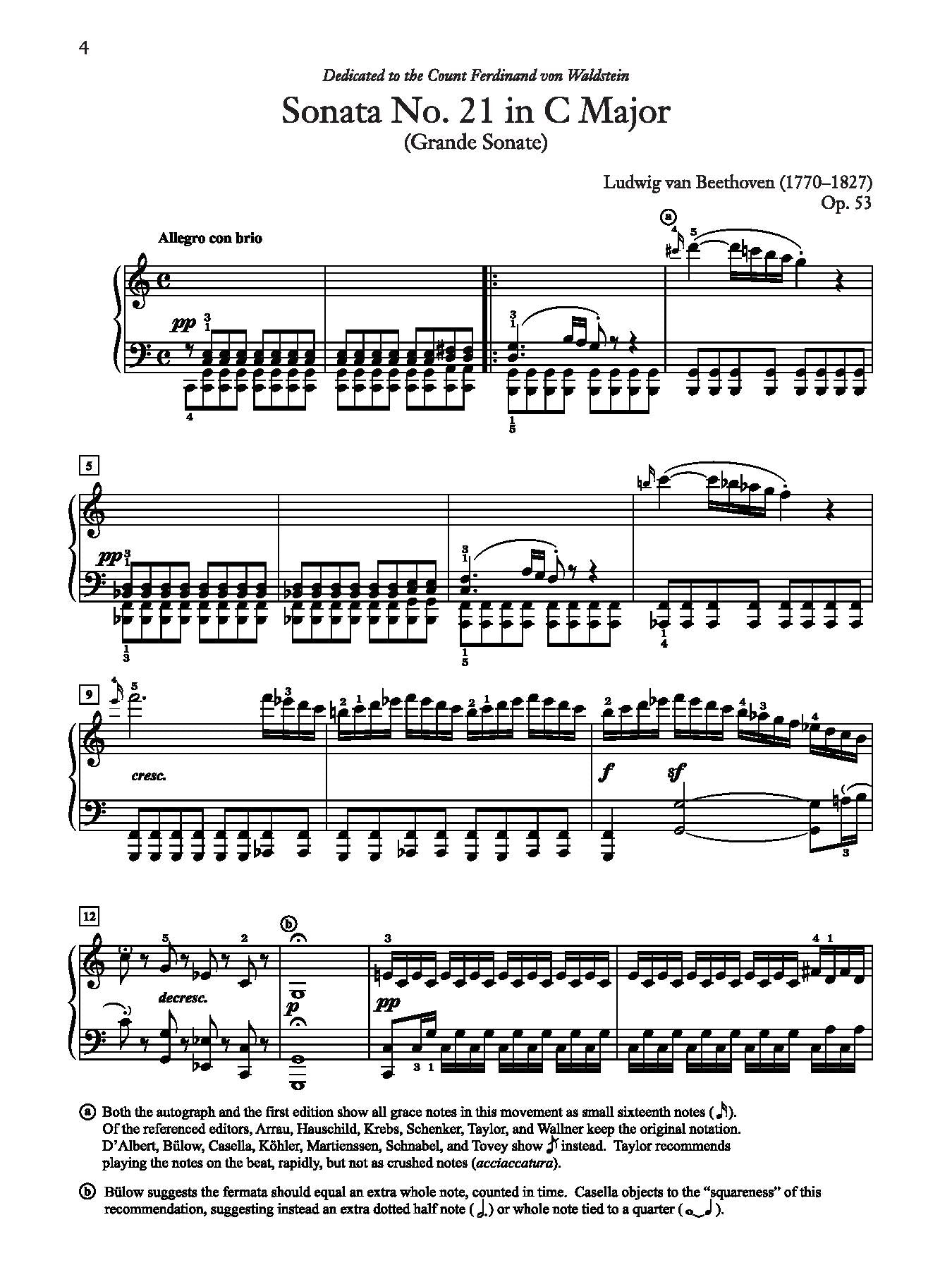 Beethoven: "Waldstein" Sonata No. 21 in C Major, Opus 53 for Piano Solo