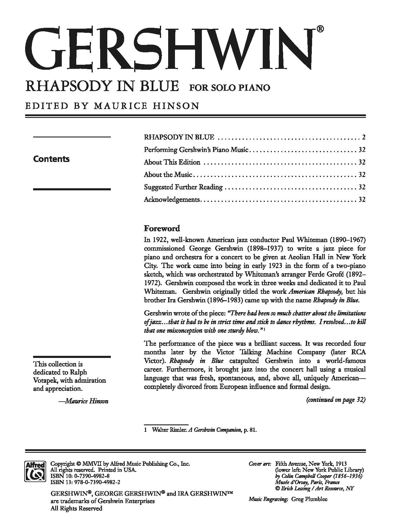 Gershwin: Rhapsody in Blue (Solo Piano Version)