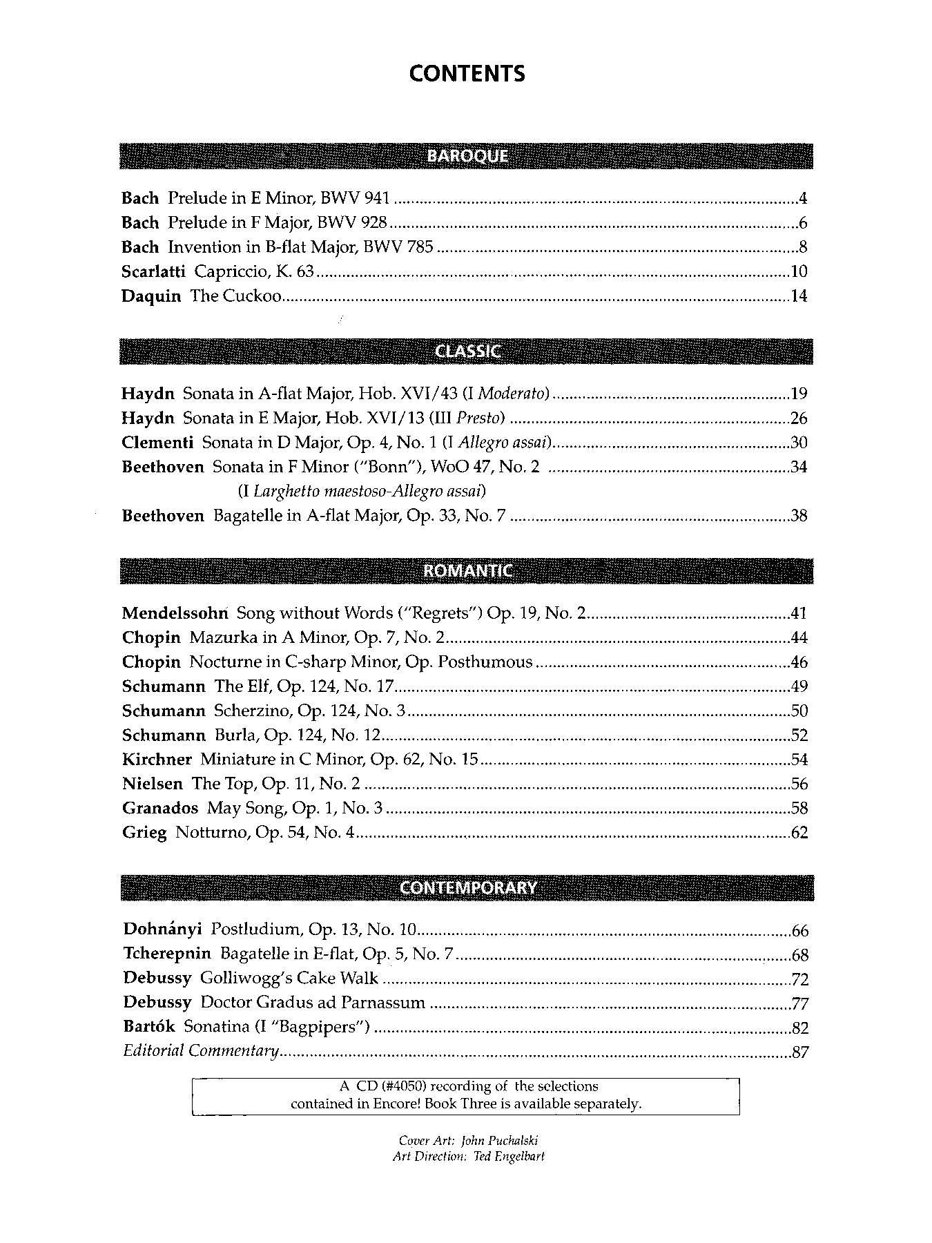 Encore!, Book 3 for Solo Piano